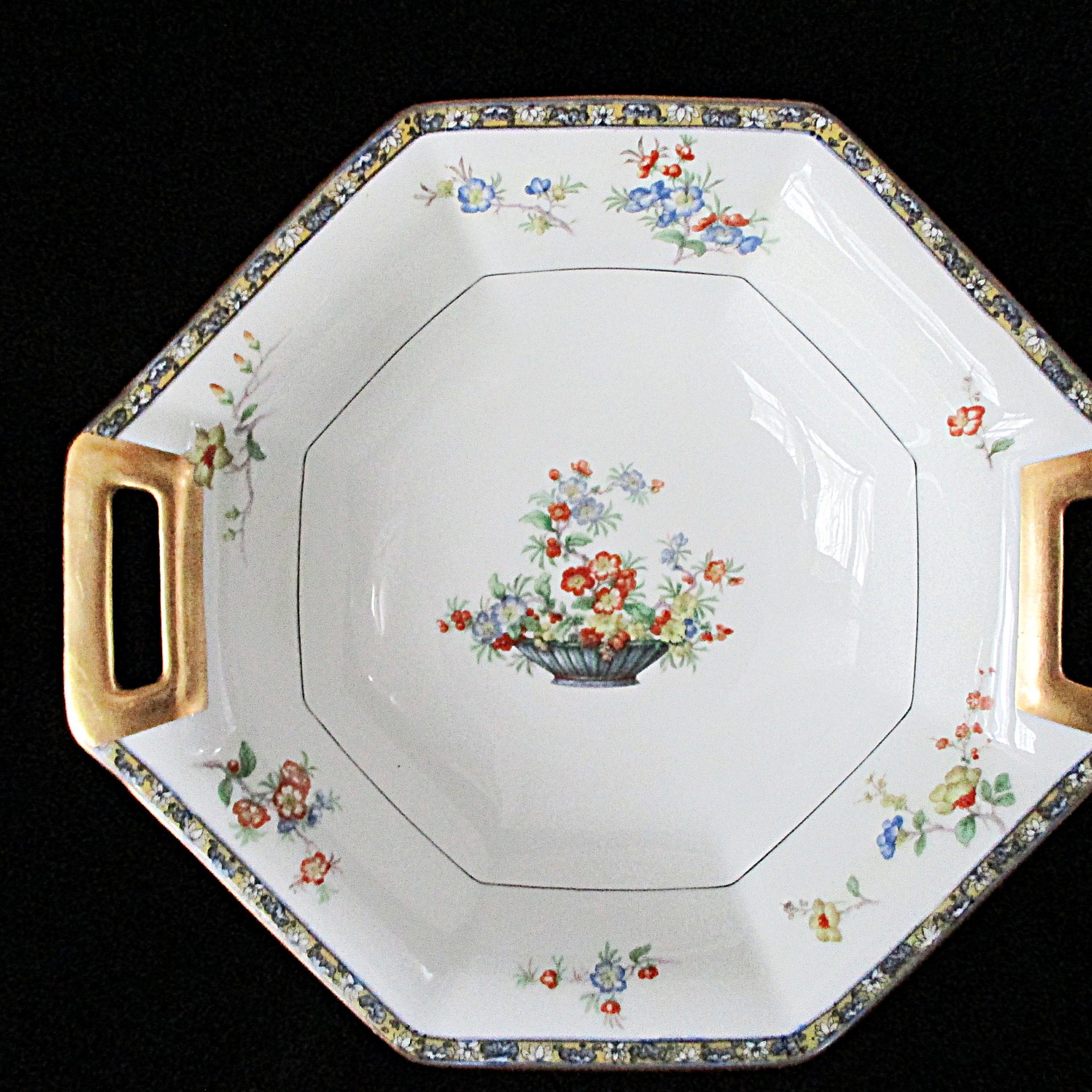 Antique Theodore Haviland Montreux China, Asparagus Celery Dish, and Serving Bowl, Limoges France, Completer Pieces, Basket, Wedding Gift