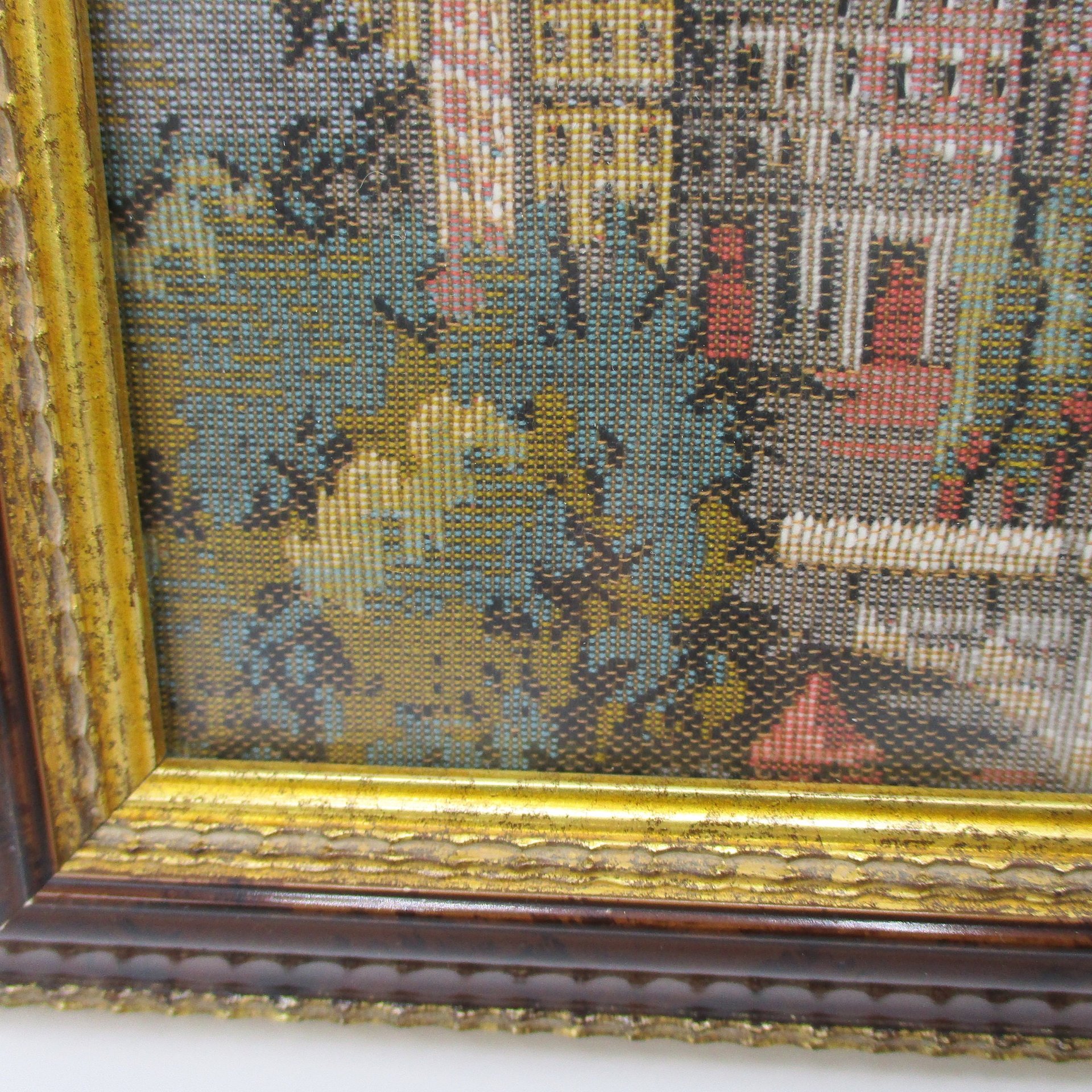 Paris France, Wall Decor, Cotton Silk Threads, Eiffel Tower and Notre Dame Cathedral, Professionally Framed, French Decor