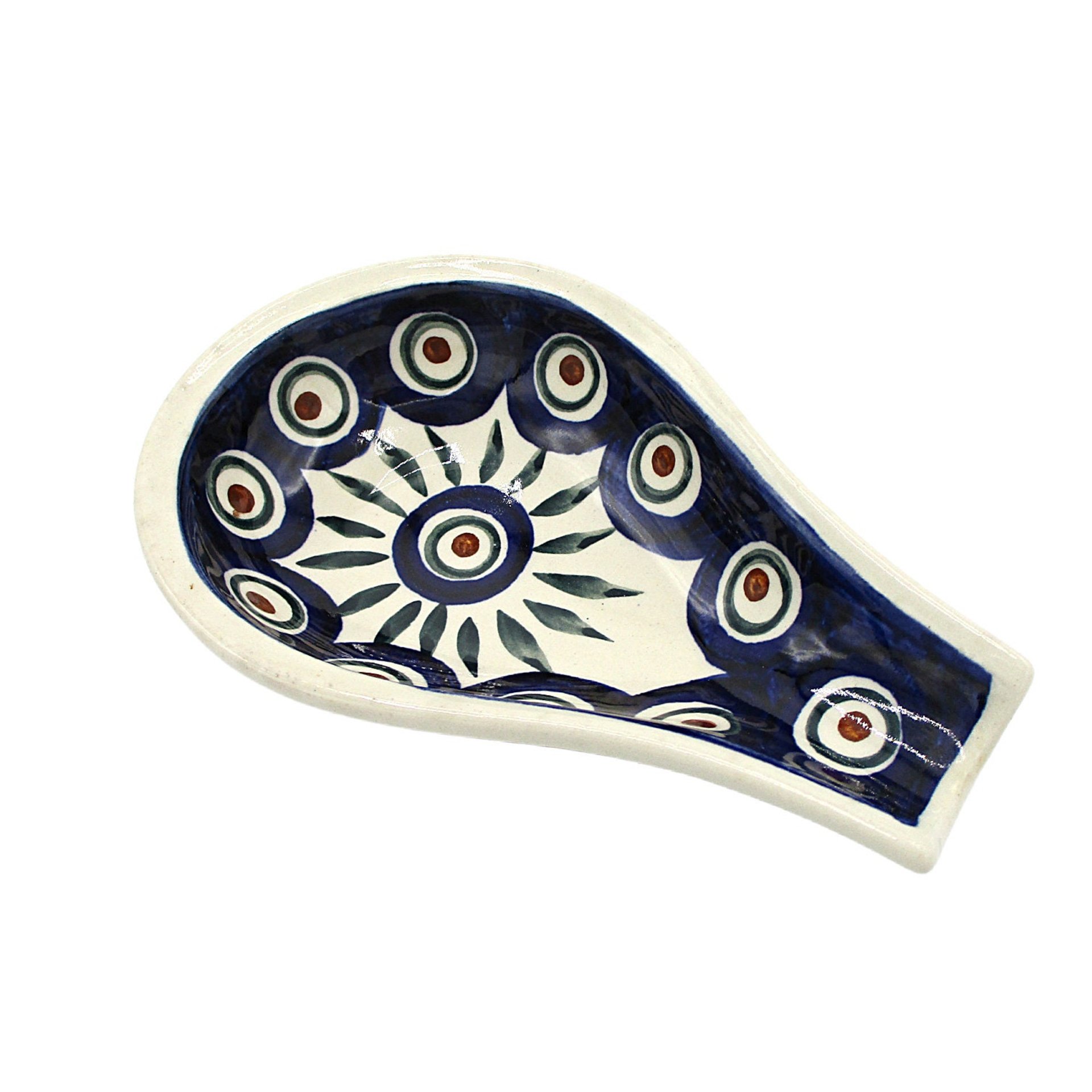 Spoon Rest, Polish Pottery, Boleslawiec Pottery. Dark Navy Blue, Kitchen Supplies