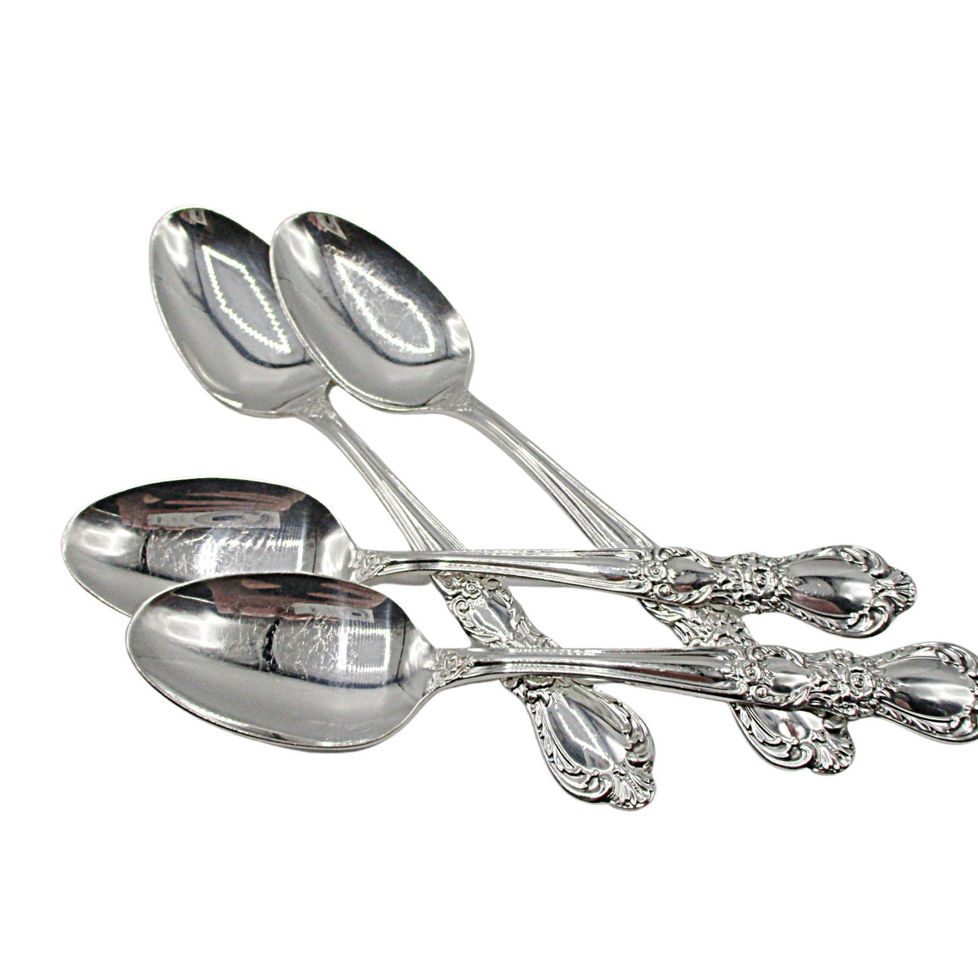 Teaspoons Roger Bro Heritage Silver Plate , Set of 4, Flatware Silverware, Replacement Pieces, 2 Sets Available