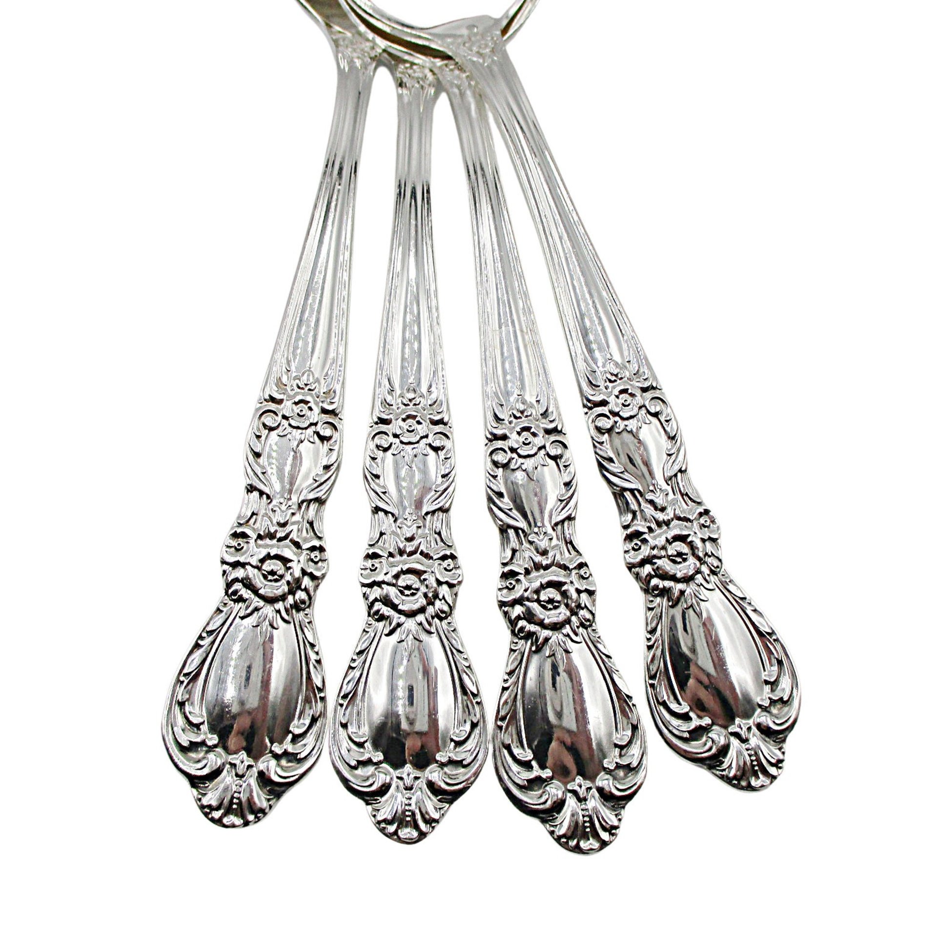 Teaspoons Roger Bro Heritage Silver Plate , Set of 4, Flatware Silverware, Replacement Pieces, 2 Sets Available