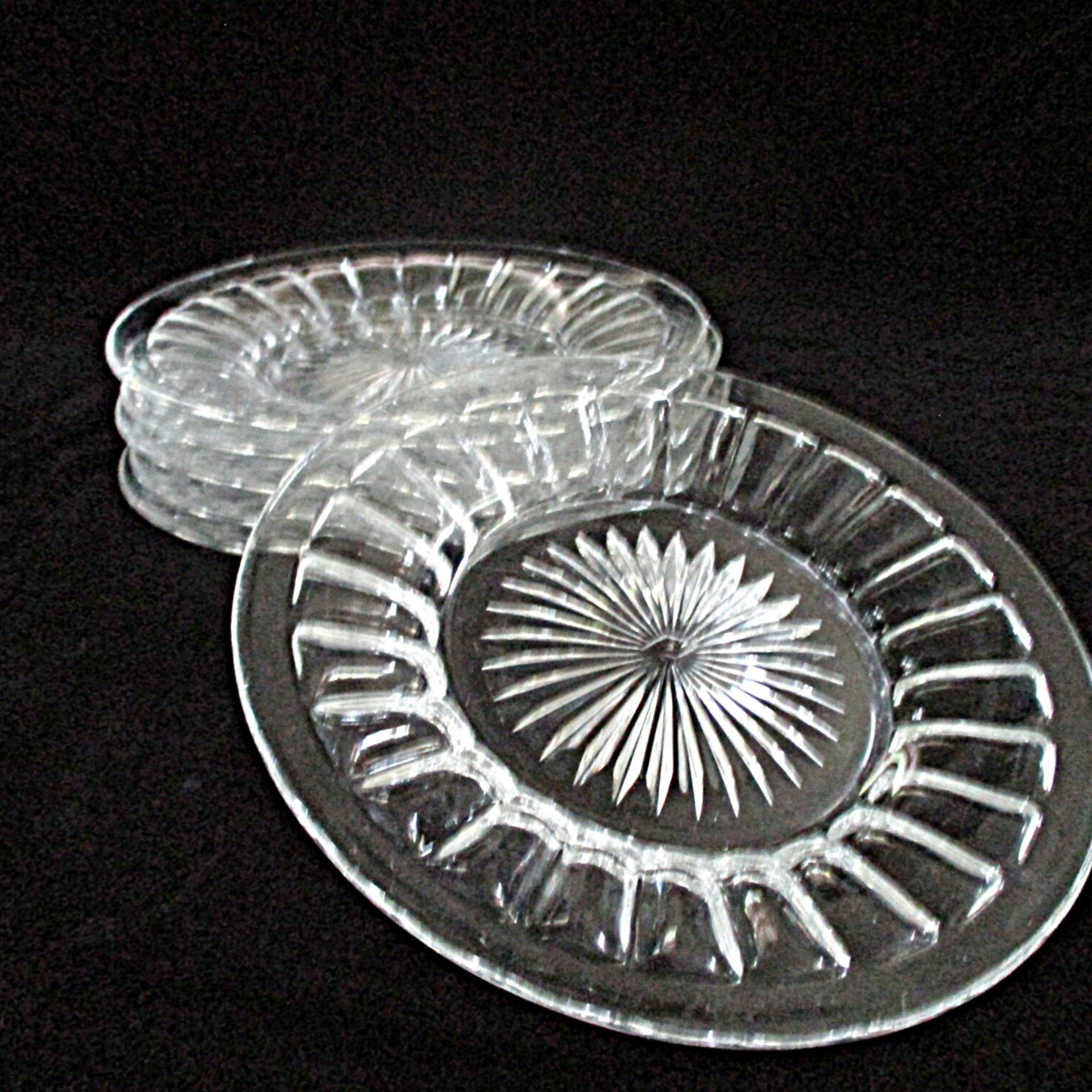 Heisey Glass Plates, Narrow Flute, Set of 6 Salad Plates or Set of 6 Bread Dessert Plates, Luncheon Plates, Dessert Plates, Clear Plates