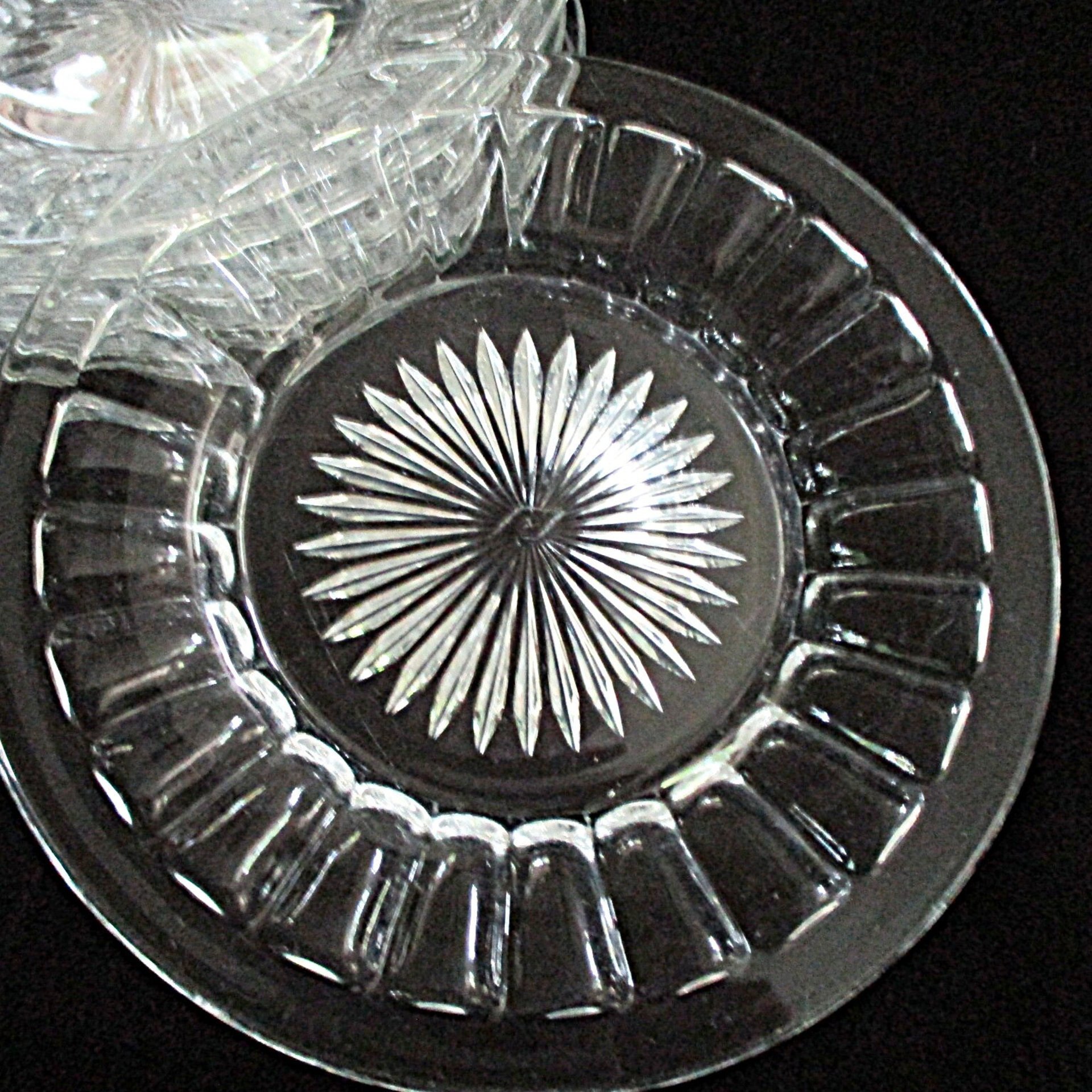 Heisey Glass Plates, Narrow Flute, Set of 6 Salad Plates or Set of 6 Bread Dessert Plates, Luncheon Plates, Dessert Plates, Clear Plates