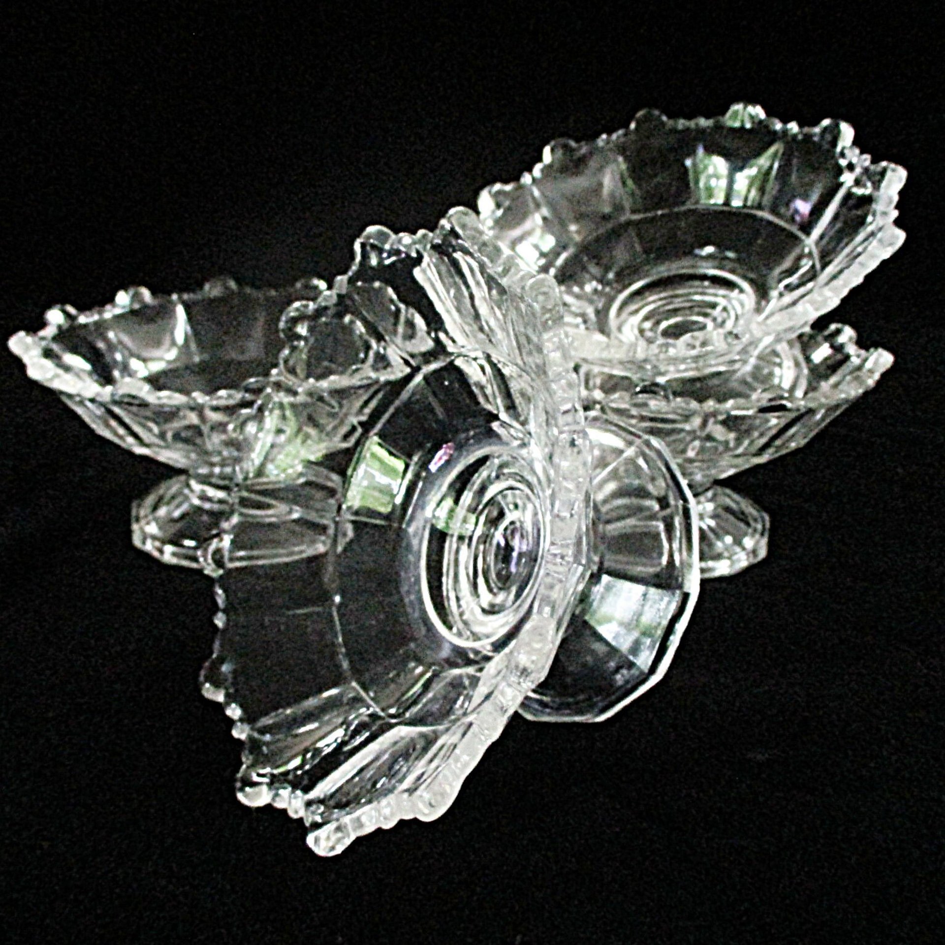 Glass Ice Cream or Dessert Dishes, Set of 4, Clear Depression Glass Bowls, Excellent Condition
