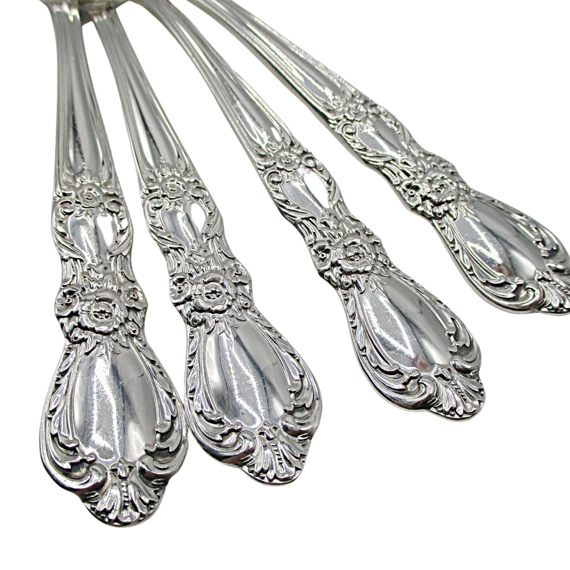 Teaspoons Roger Bro Heritage Silver Plate , Set of 4, Flatware Silverware, Replacement Pieces, 2 Sets Available