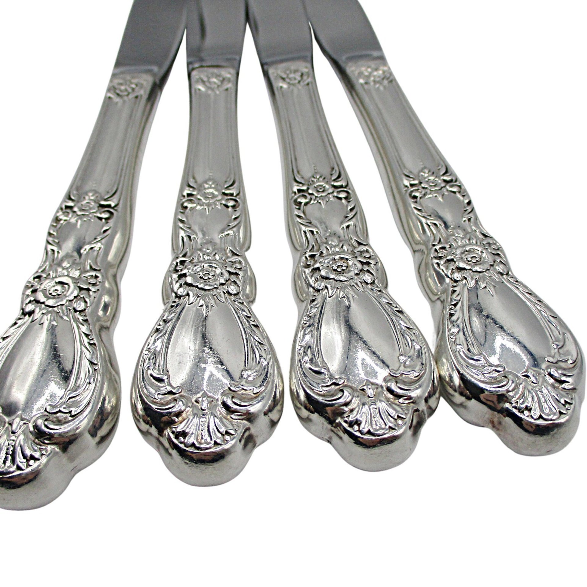 Dinner Knives Roger Bro, Heritage Silver Plate Flatware Silverware, Set of 4, Replacement Pieces