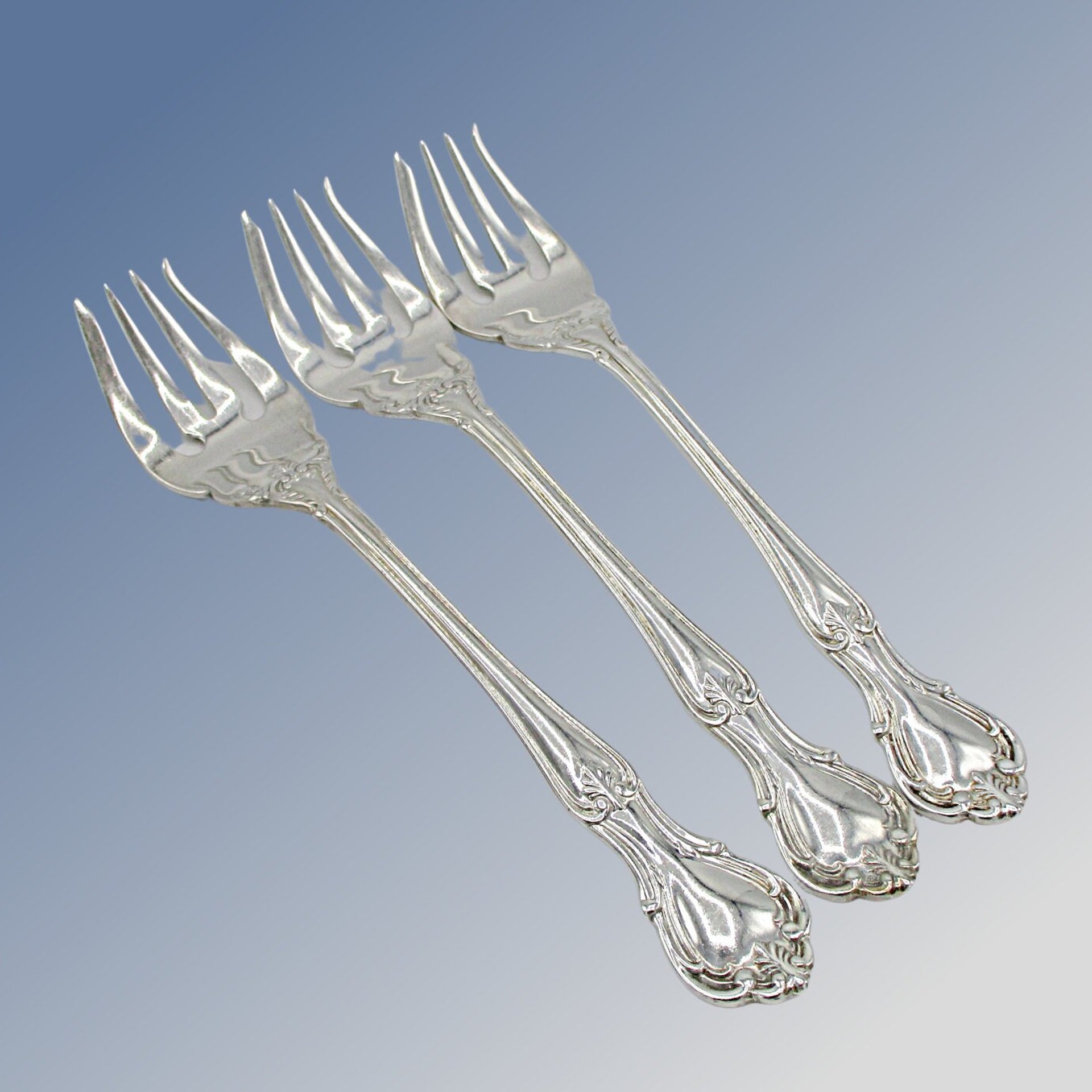 Reed & Barton Rathmore Salad Forks, Set of 3, Glossy Finish, Replacement Silverware, Flatware Pieces