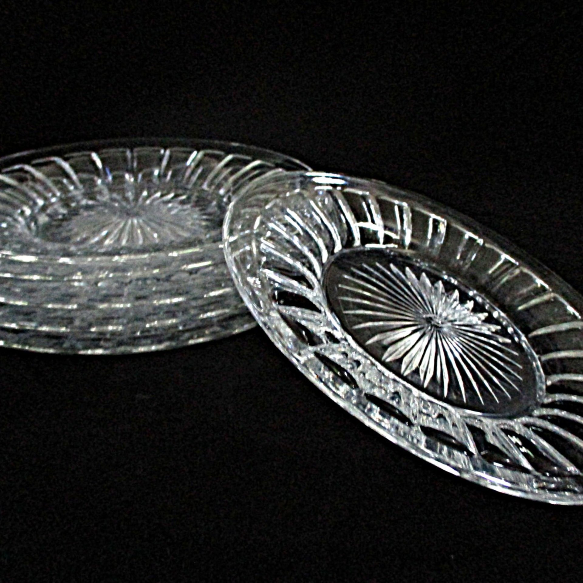 Heisey Glass Plates, Narrow Flute, Set of 6 Salad Plates or Set of 6 Bread Dessert Plates, Luncheon Plates, Dessert Plates, Clear Plates