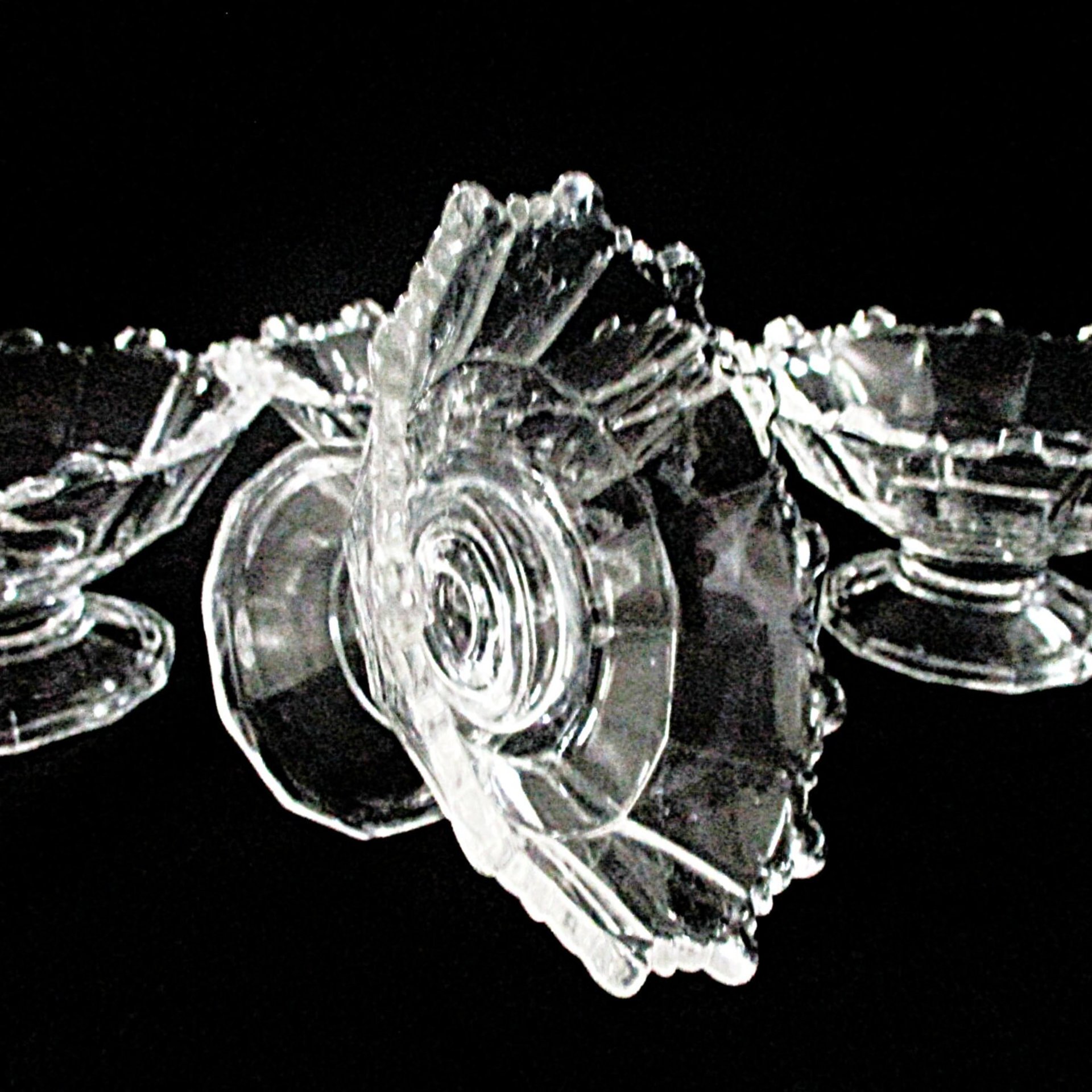 Glass Ice Cream or Dessert Dishes, Set of 4, Clear Depression Glass Bowls, Excellent Condition