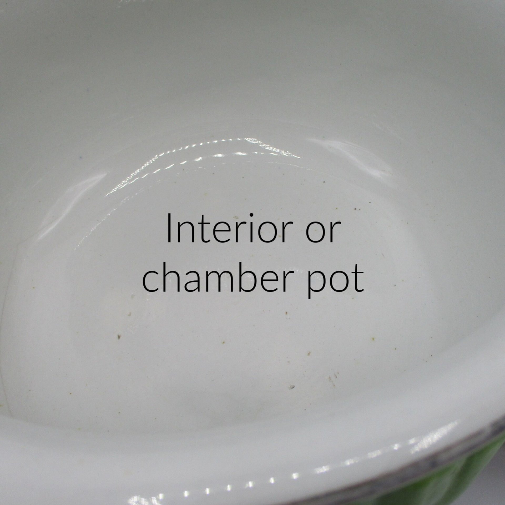Winton Chamber Pot, Chintz with Large Green Bow, Winton Stoke on Kent, England, Bath or Bedroom Decor, Antique 1910s