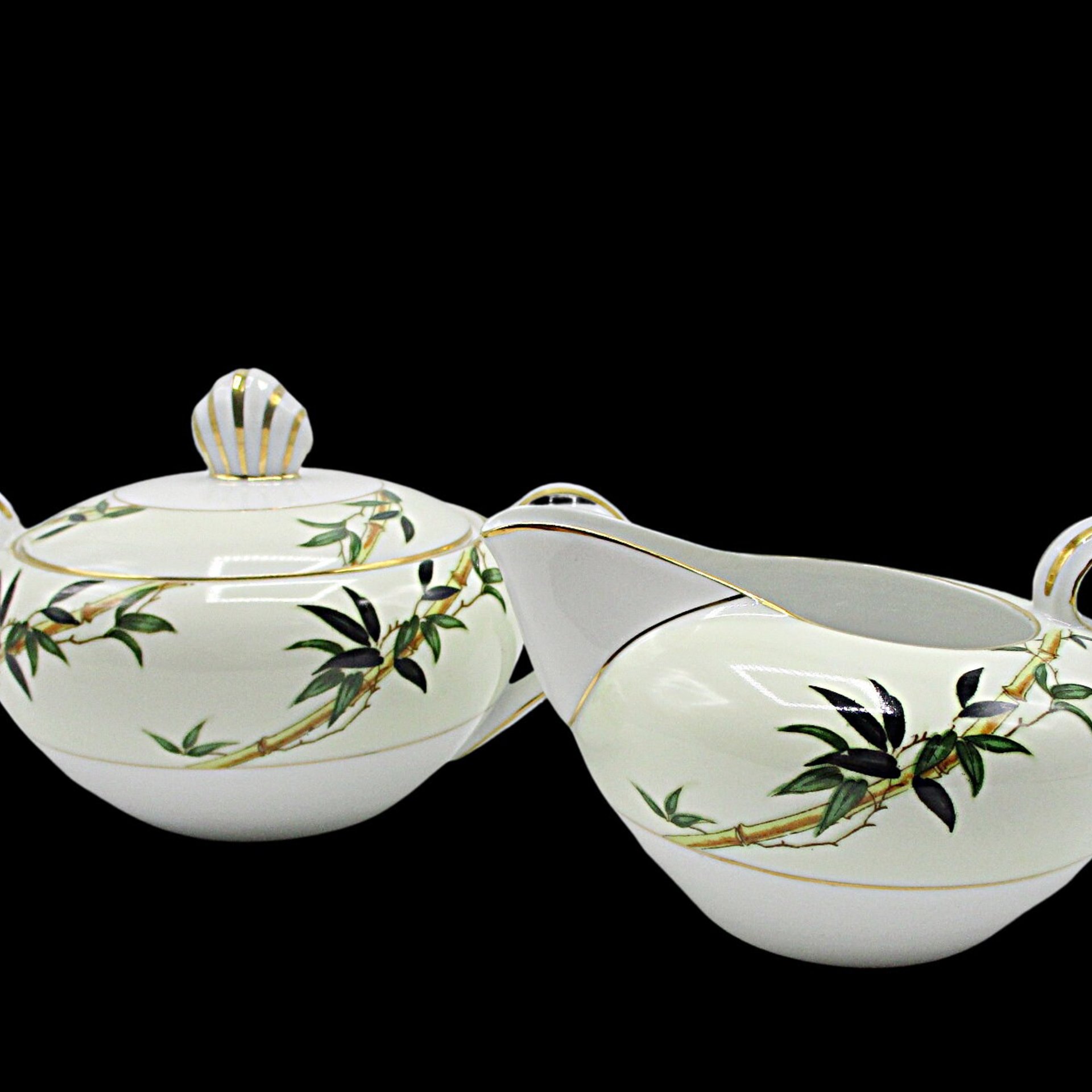 Kent China, Bali Hai, Creamer and Sugar Bowl, Tropical Mid Century Dinnerware, Completer or Replacement Pieces, Excellent Condition, Japan