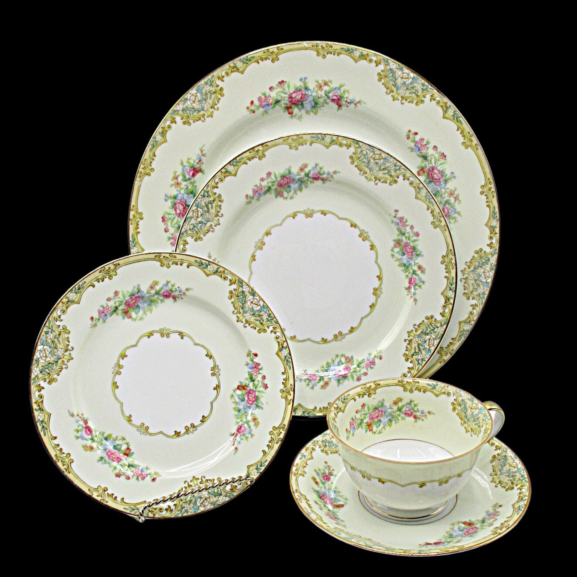 Noritake China, Alvin Pattern, 5pc Place Settings AND Replacement Pieces, Wedding Gift, Excellent Condition, 1930s