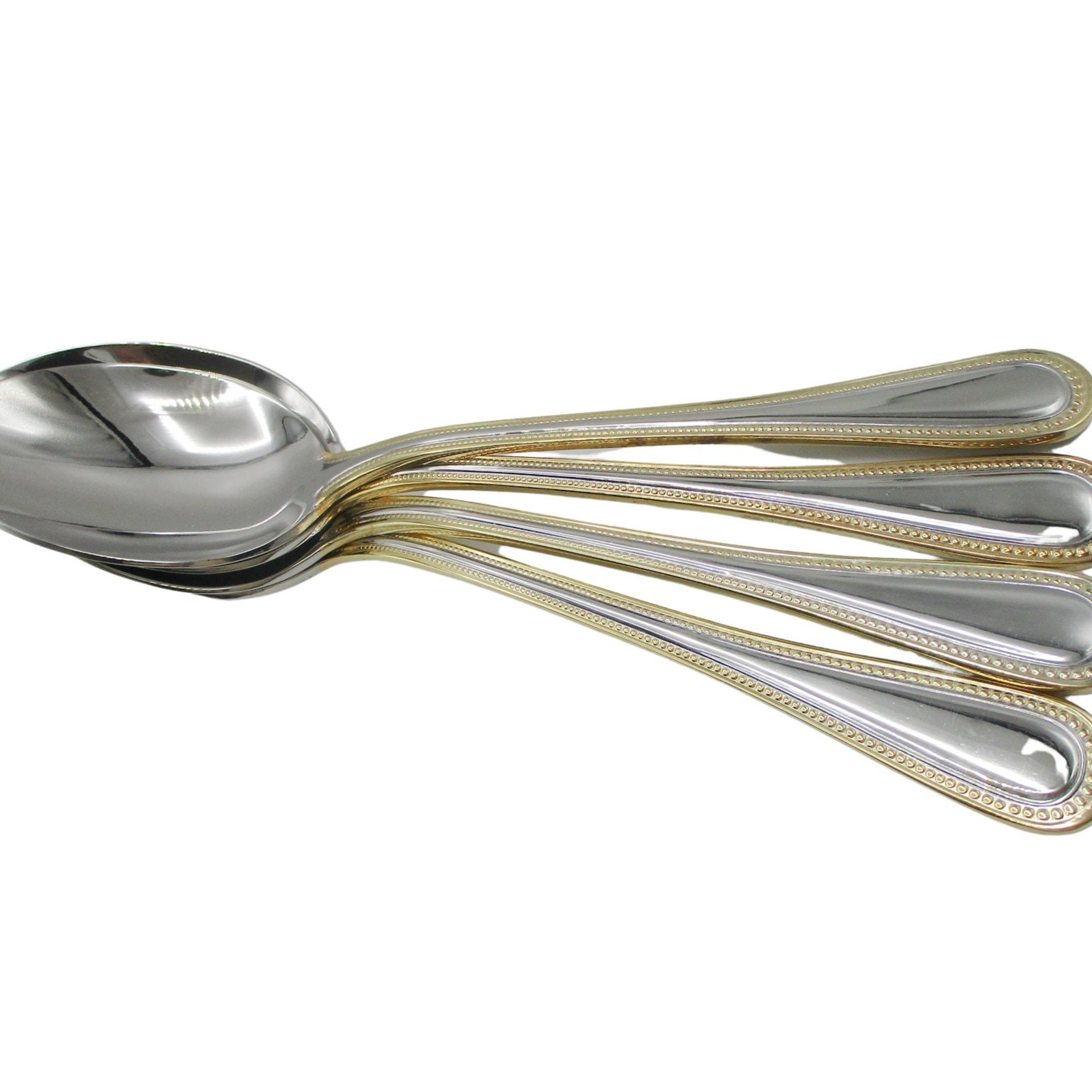 Wallace Gold Royal Bead, Tablespoons, Stainless Steel 18 10, Set of 4, Wallace Replacement Silverware, Multiple Sets Avail