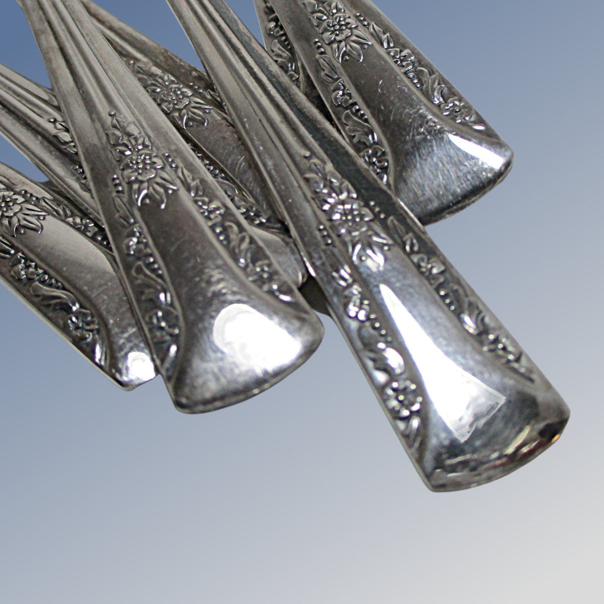 Camelia Silver Plate Iced Tea Spoons, Set of 8, Replacement Silver Plate Spoons, Replacement Pieces, 1940s