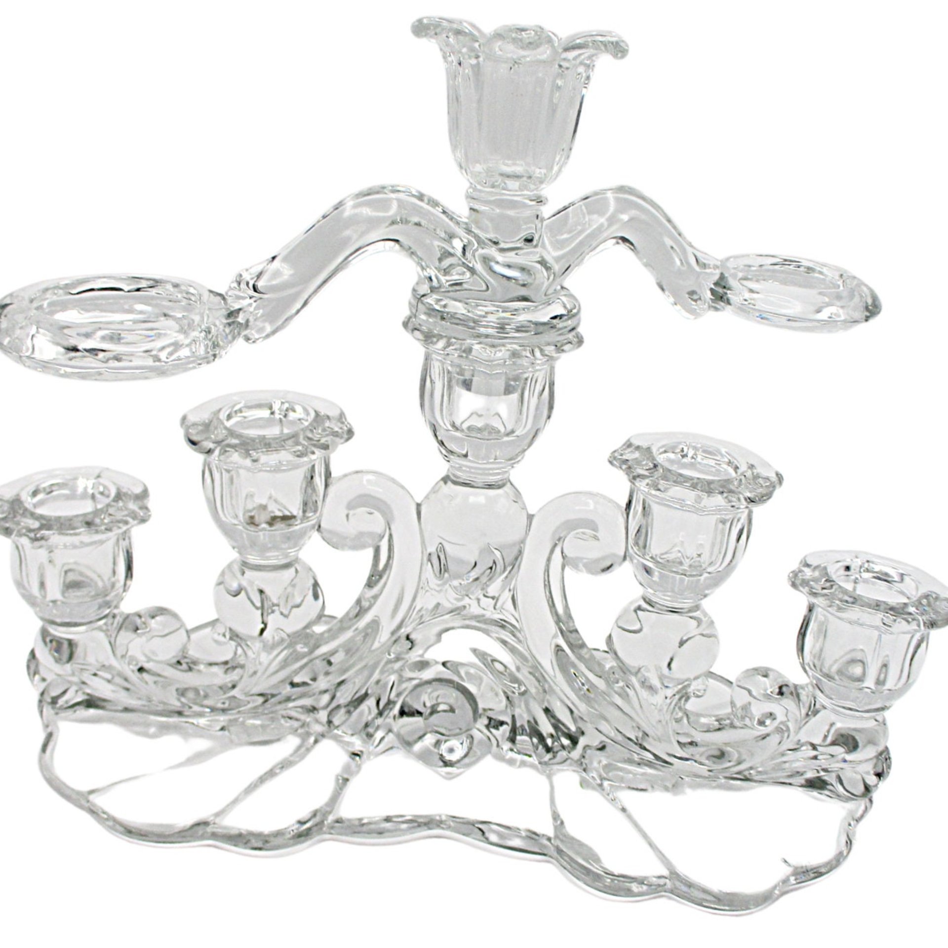 Cambridge Glass, Caprice Oval Candle Holder with Cambridge Arms Epergne, No Vases