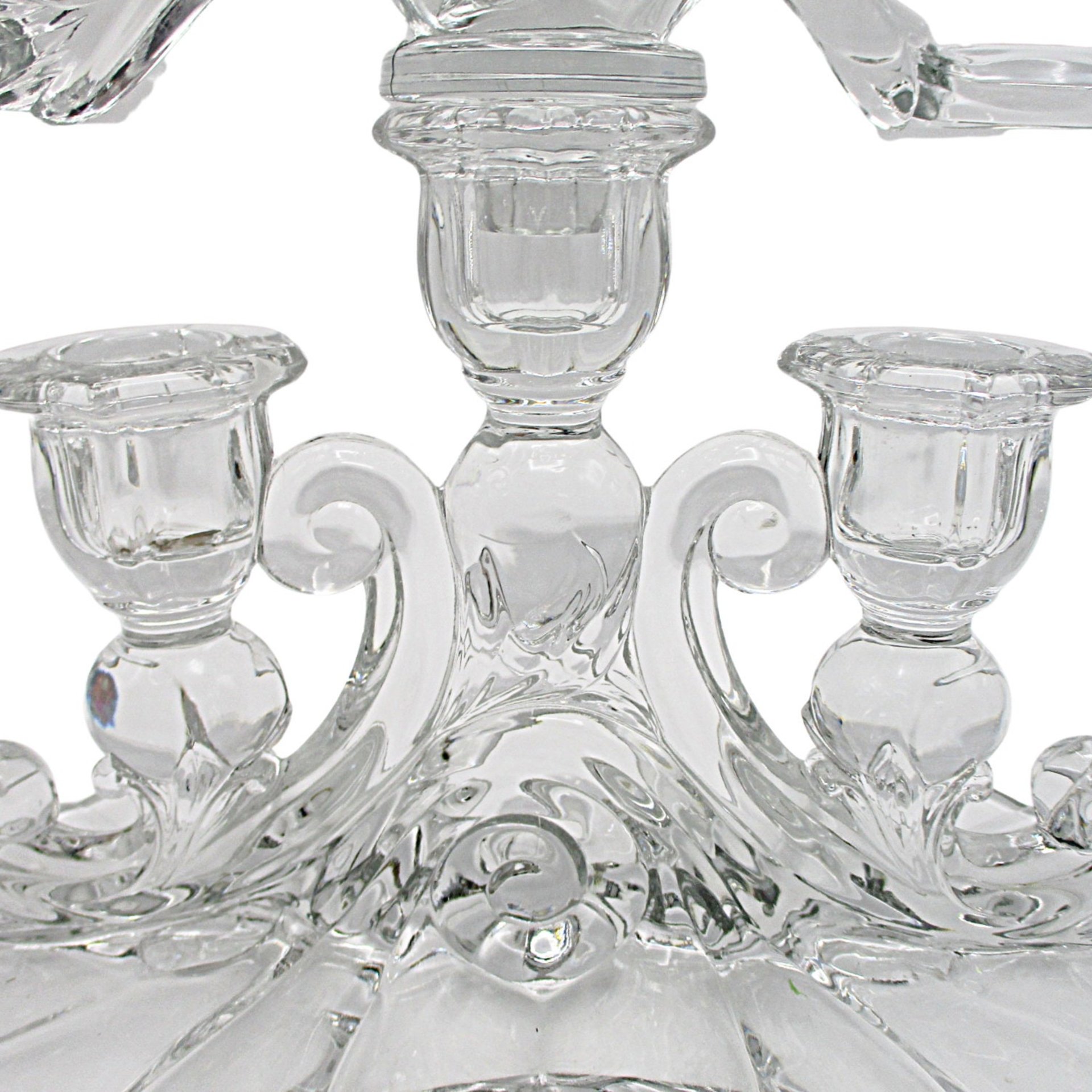 Cambridge Glass, Caprice Oval Candle Holder with Cambridge Arms Epergne, No Vases