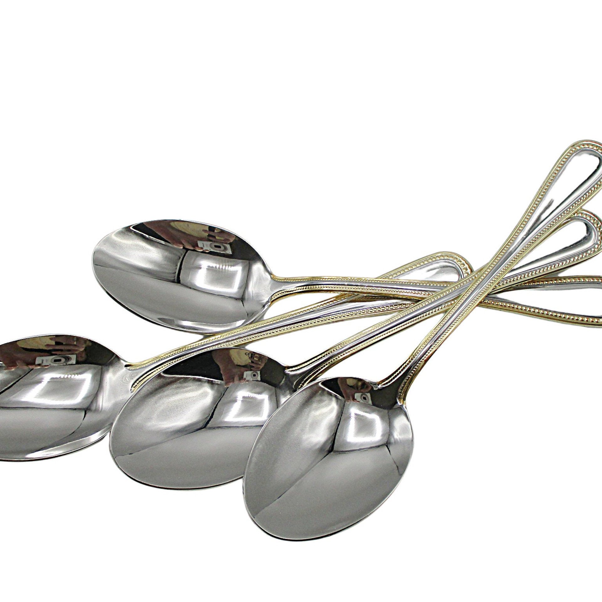 Wallace Gold Royal Bead, Tablespoons, Stainless Steel 18 10, Set of 4, Wallace Replacement Silverware, Multiple Sets Avail