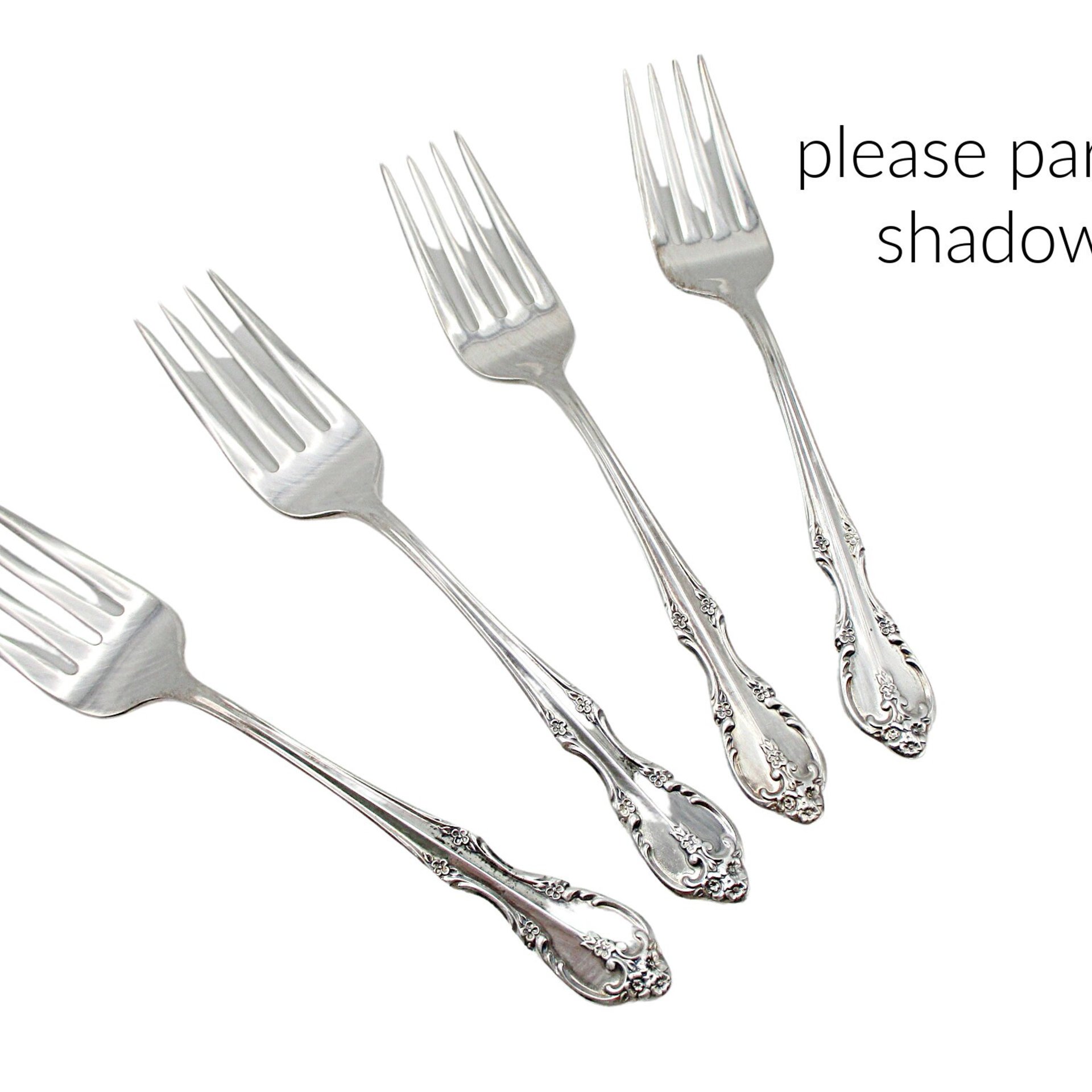 Rogers Southern Splendor, Salad Forks, Set of 4, Silver Plate Silverware, Replacement Pieces