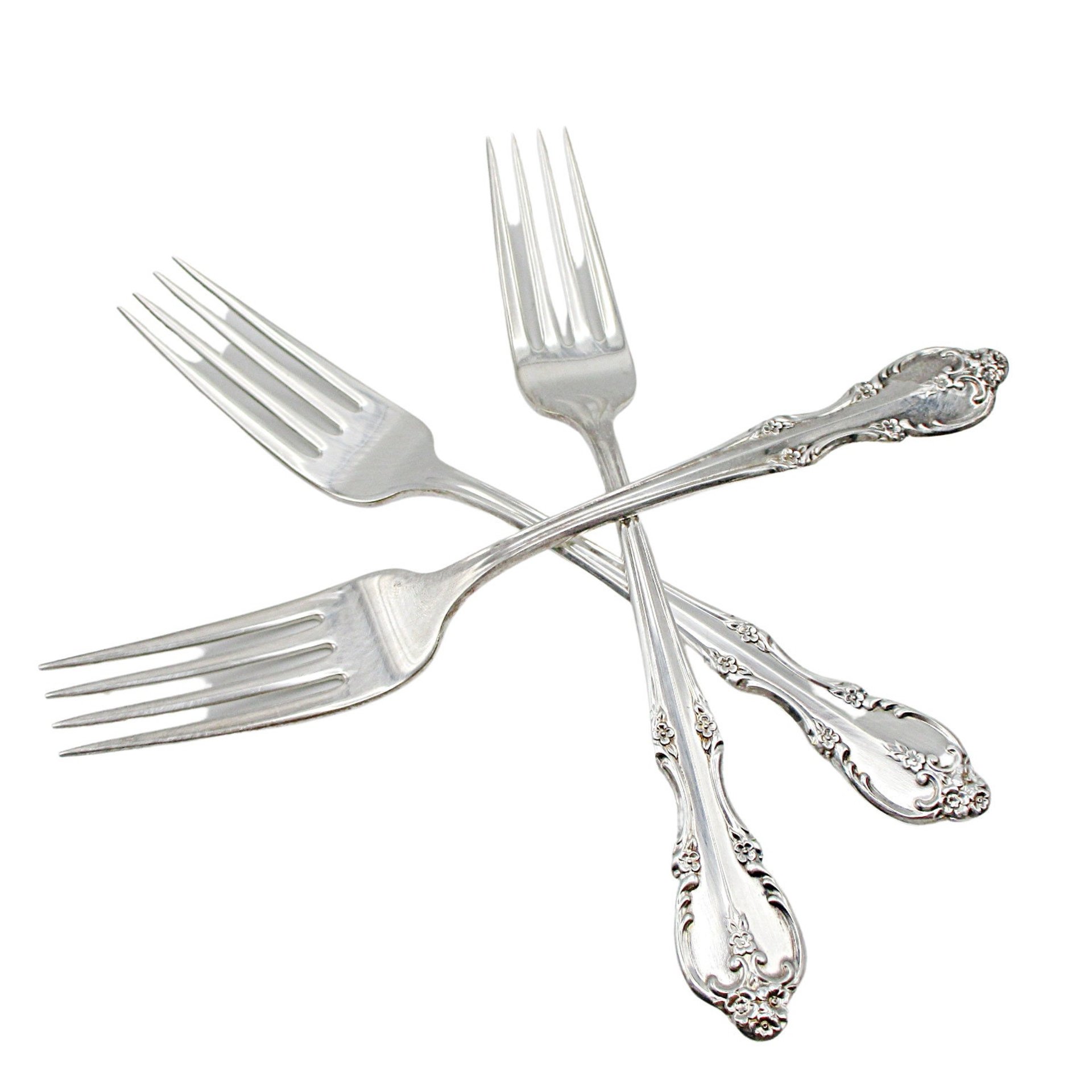 Rogers Southern Splendor, Dinner Forks, Set of 3, Silver Plate Silverware, Replacement Pieces