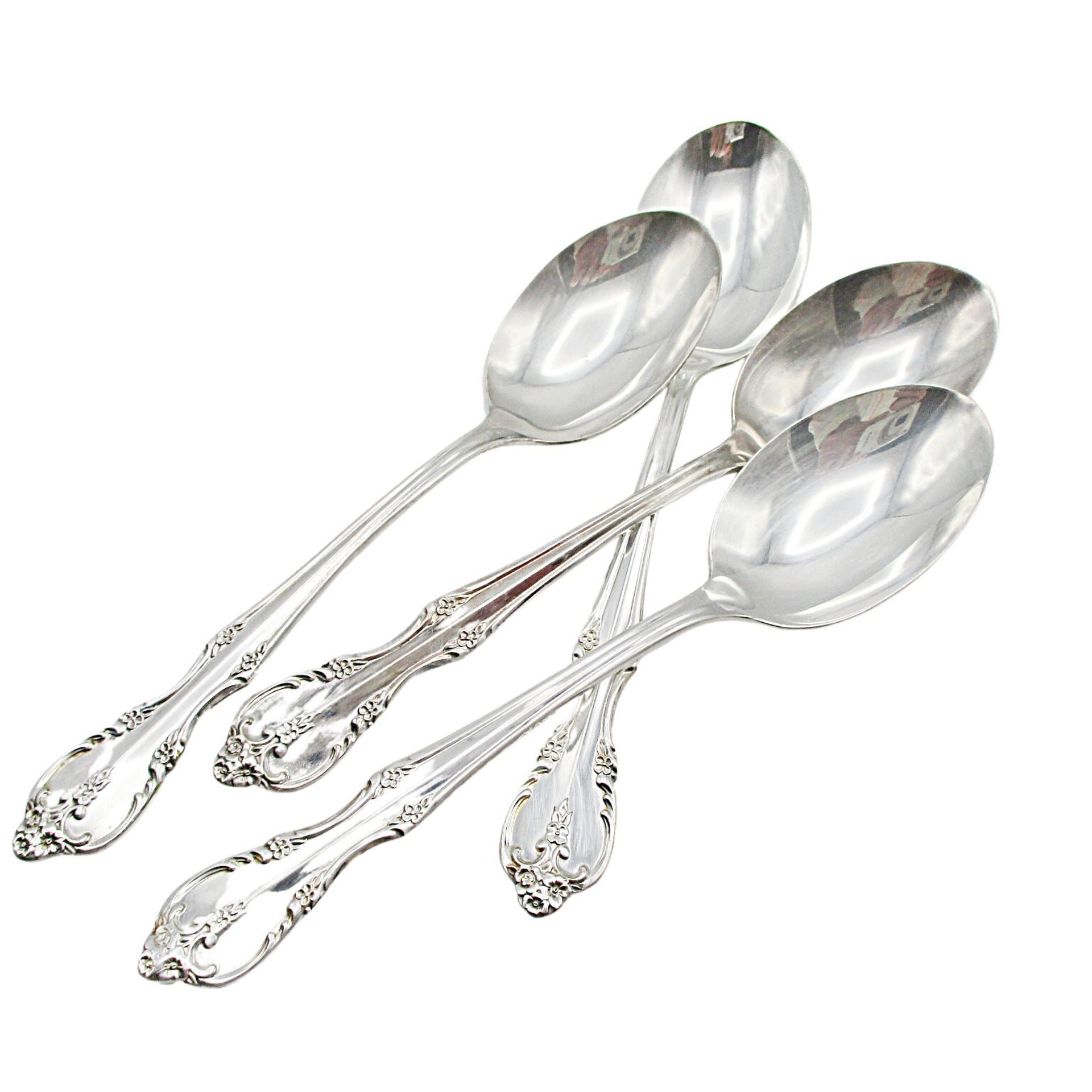 Rogers Southern Splendor, Tablespoons, Set of 4, Silver Plate Silverware, Replacement Pieces