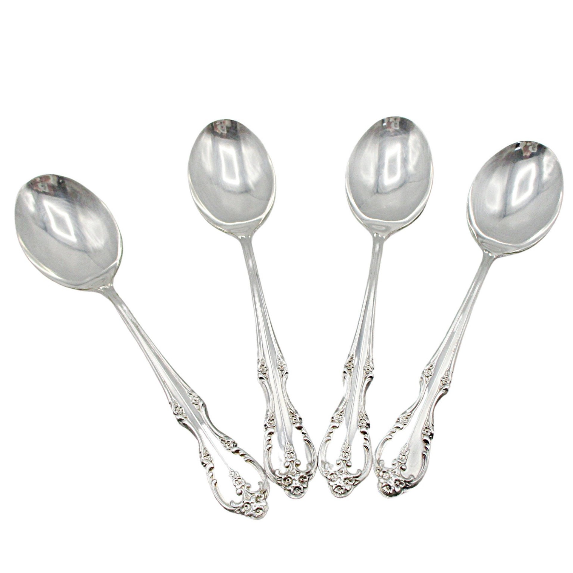 Rogers Southern Splendor, Teaspoons, Set of 4, Silver Plate Silverware, Replacement Pieces