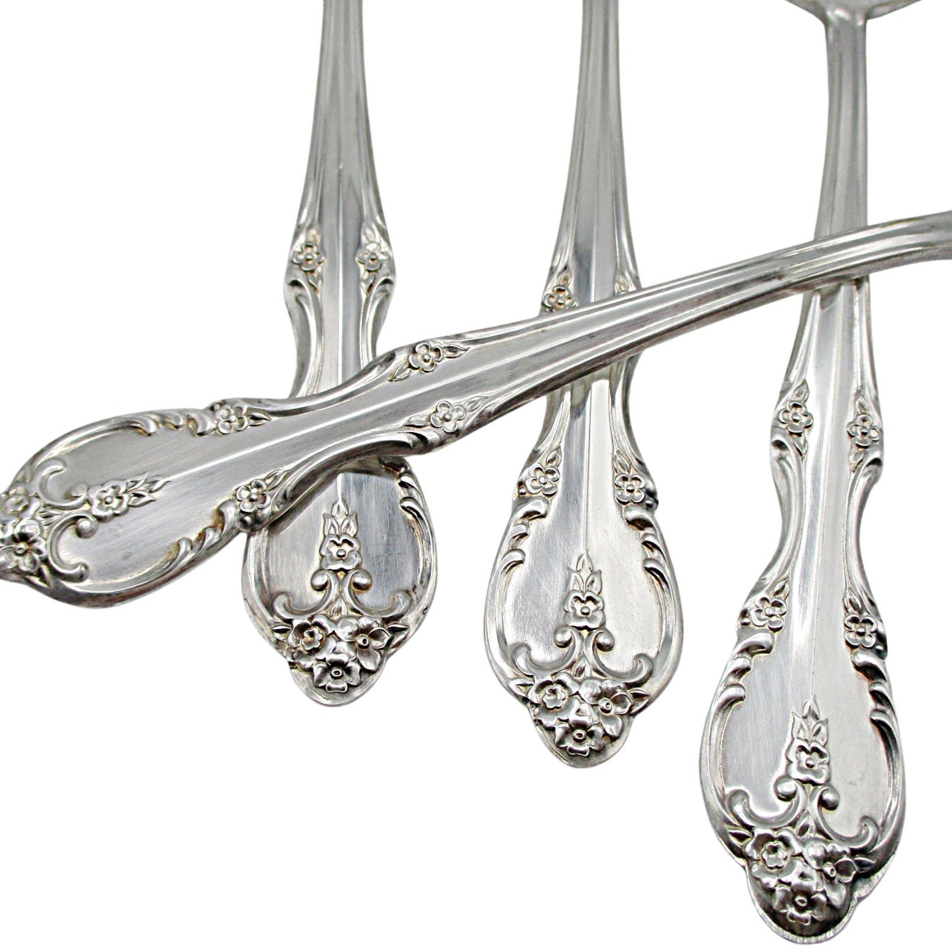 Rogers Southern Splendor, Teaspoons, Set of 4, Silver Plate Silverware, Replacement Pieces