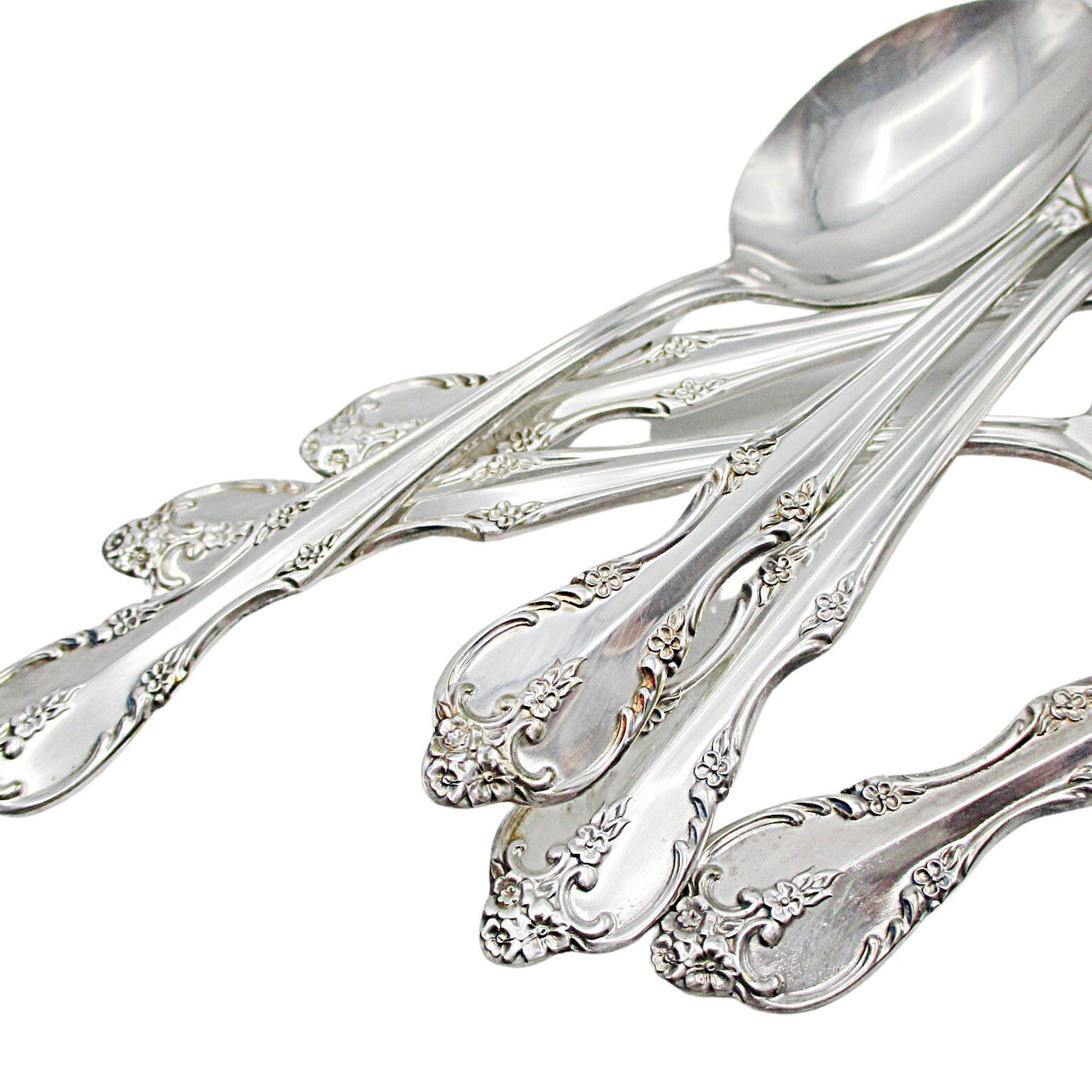 Rogers Southern Splendor, Teaspoons, Set of 6, Silver Plate Silverware, Replacement Pieces