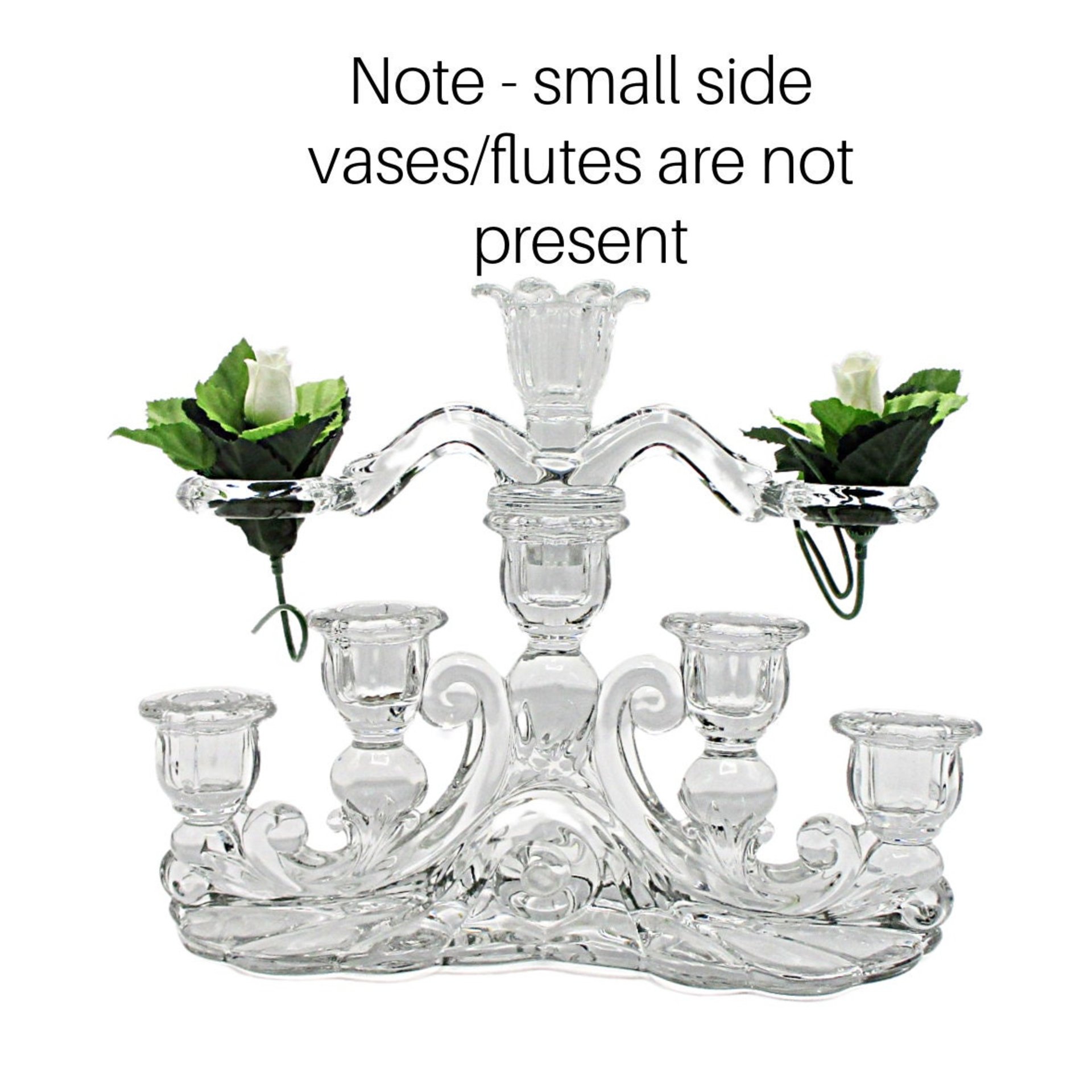 Cambridge Glass, Caprice Oval Candle Holder with Cambridge Arms Epergne, No Vases