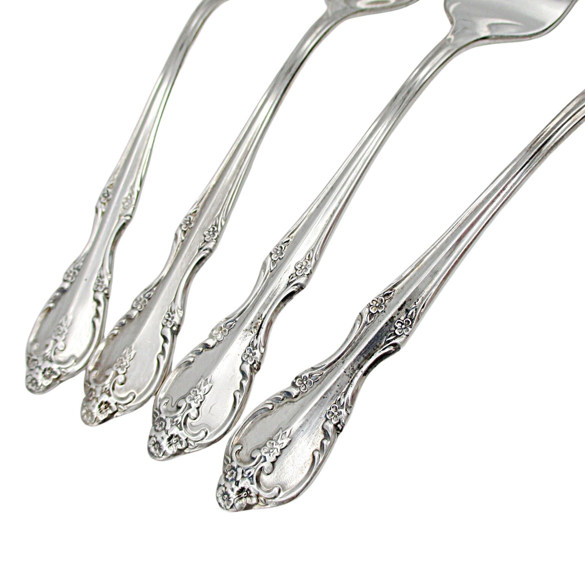 Rogers Southern Splendor, Salad Forks, Set of 4, Silver Plate Silverware, Replacement Pieces