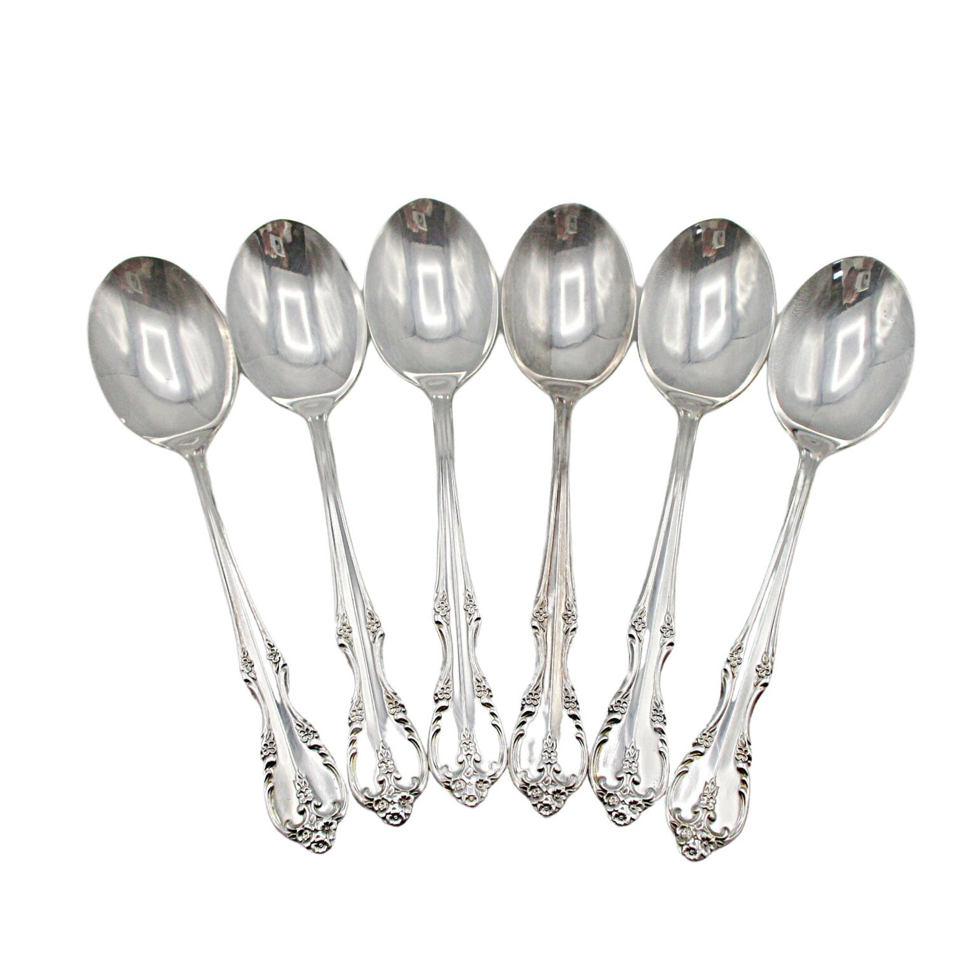 Rogers Southern Splendor, Teaspoons, Set of 6, Silver Plate Silverware, Replacement Pieces