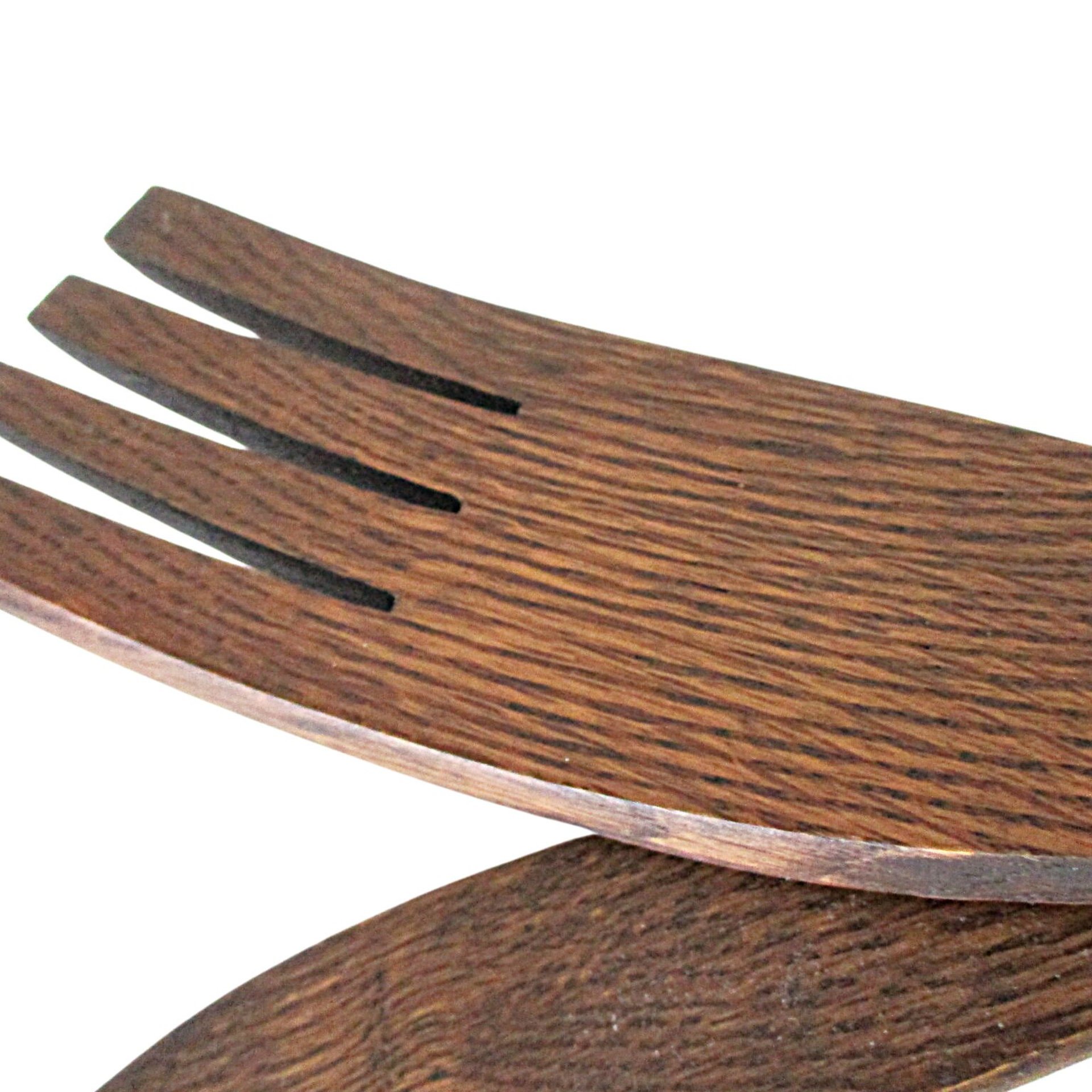 Wooden Salad Serving Fork and Paddle Spoon, Solid Hardwoods, Large Salad Wood Utensils, 16 Inches