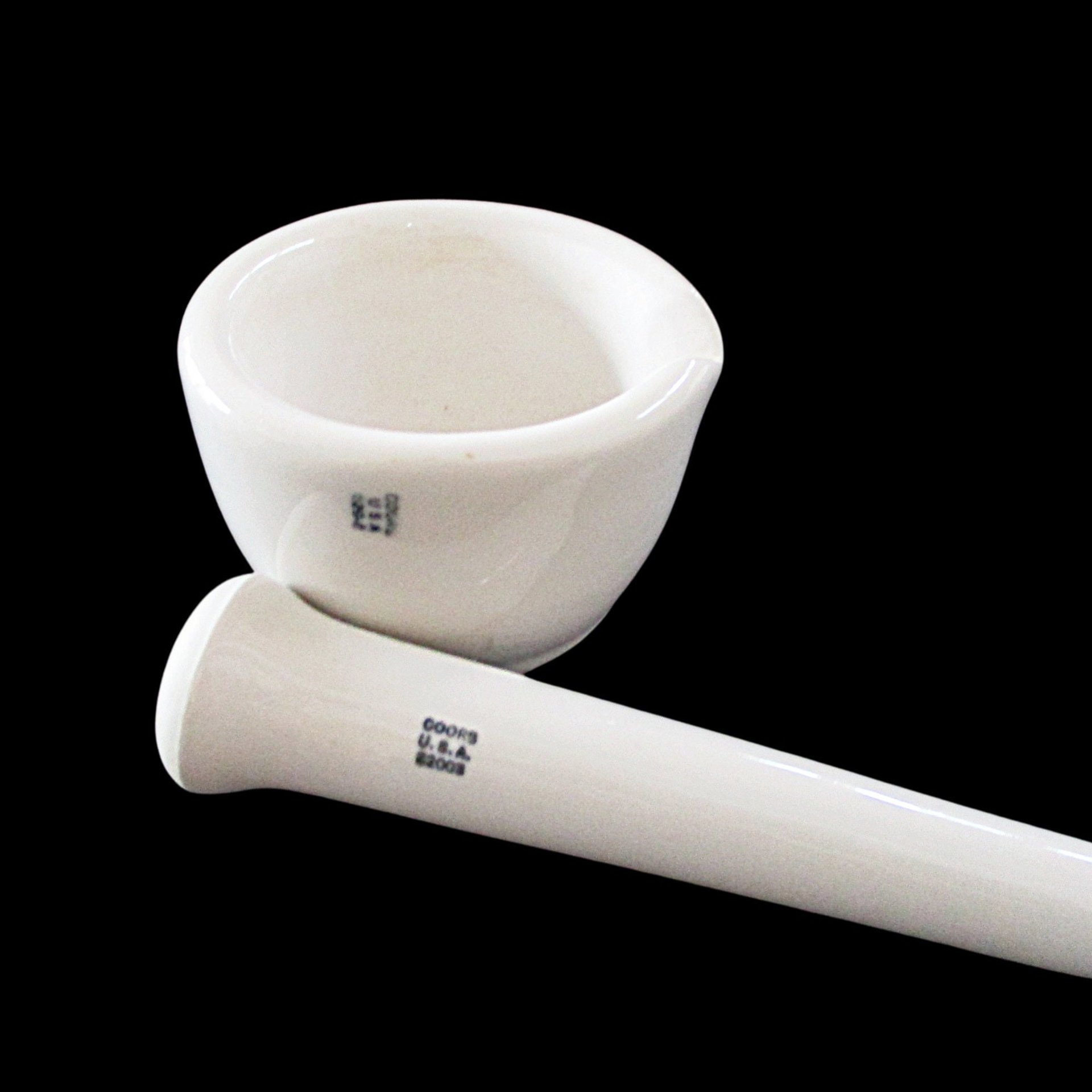 Coors Mortar and Pestle, Small, 2 Inch by 2.5 Inch, With Spout, Laboratory Supply, Industrial Porcelain, Apothecary, Gift for Pharmacist