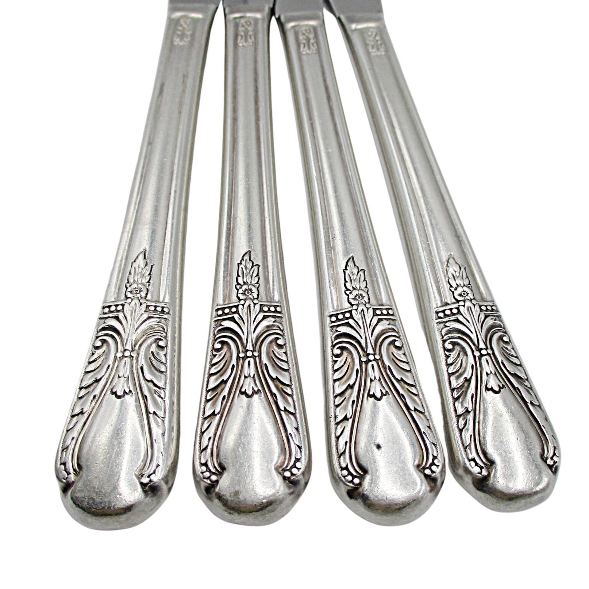 Rogers Silver Plate Flatware Avalon or Cabin, Set of 4, Teaspoons, Multiple Sets Available, Replacement Silverware, 1940s