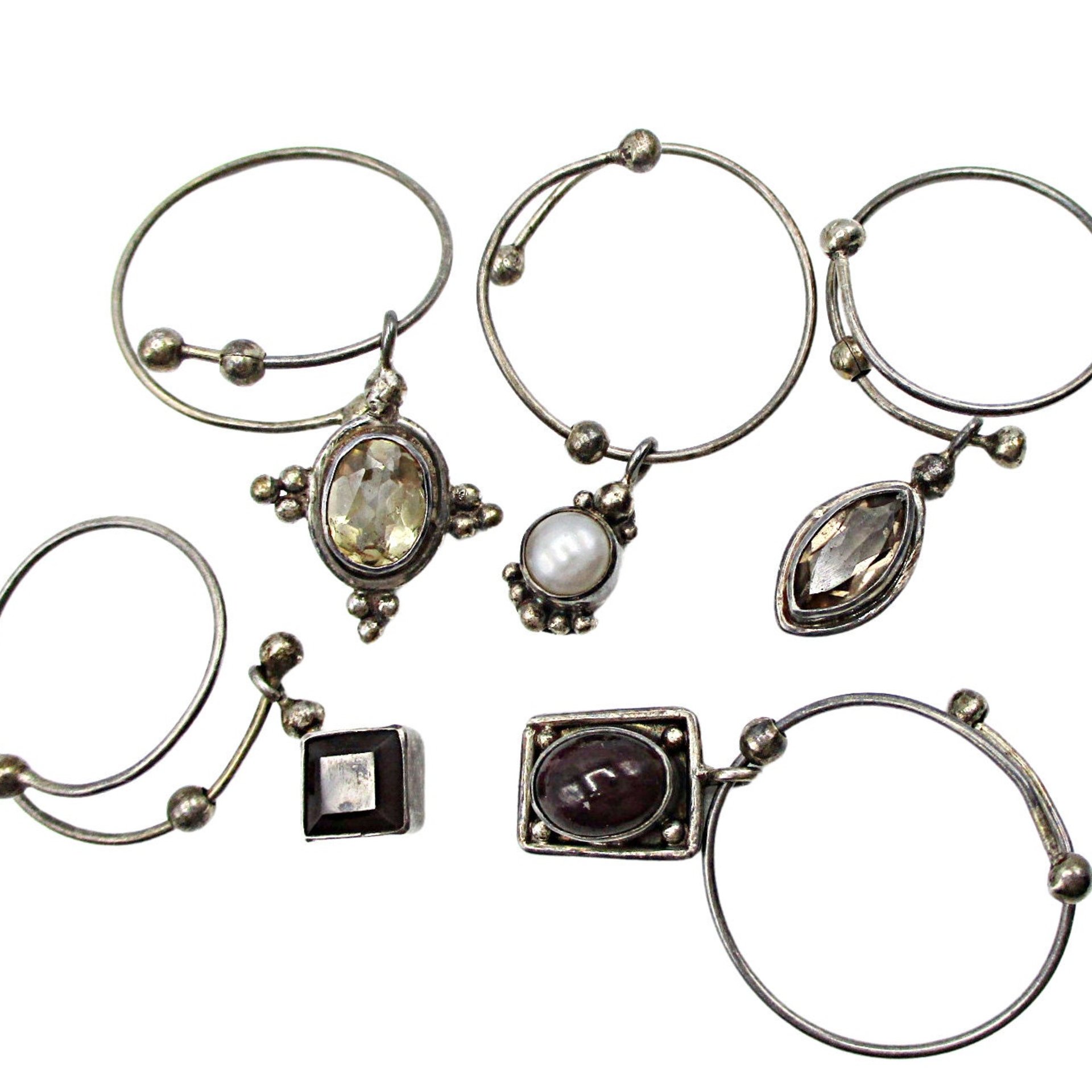 Sterling Silver Wine Charms, Set of 5