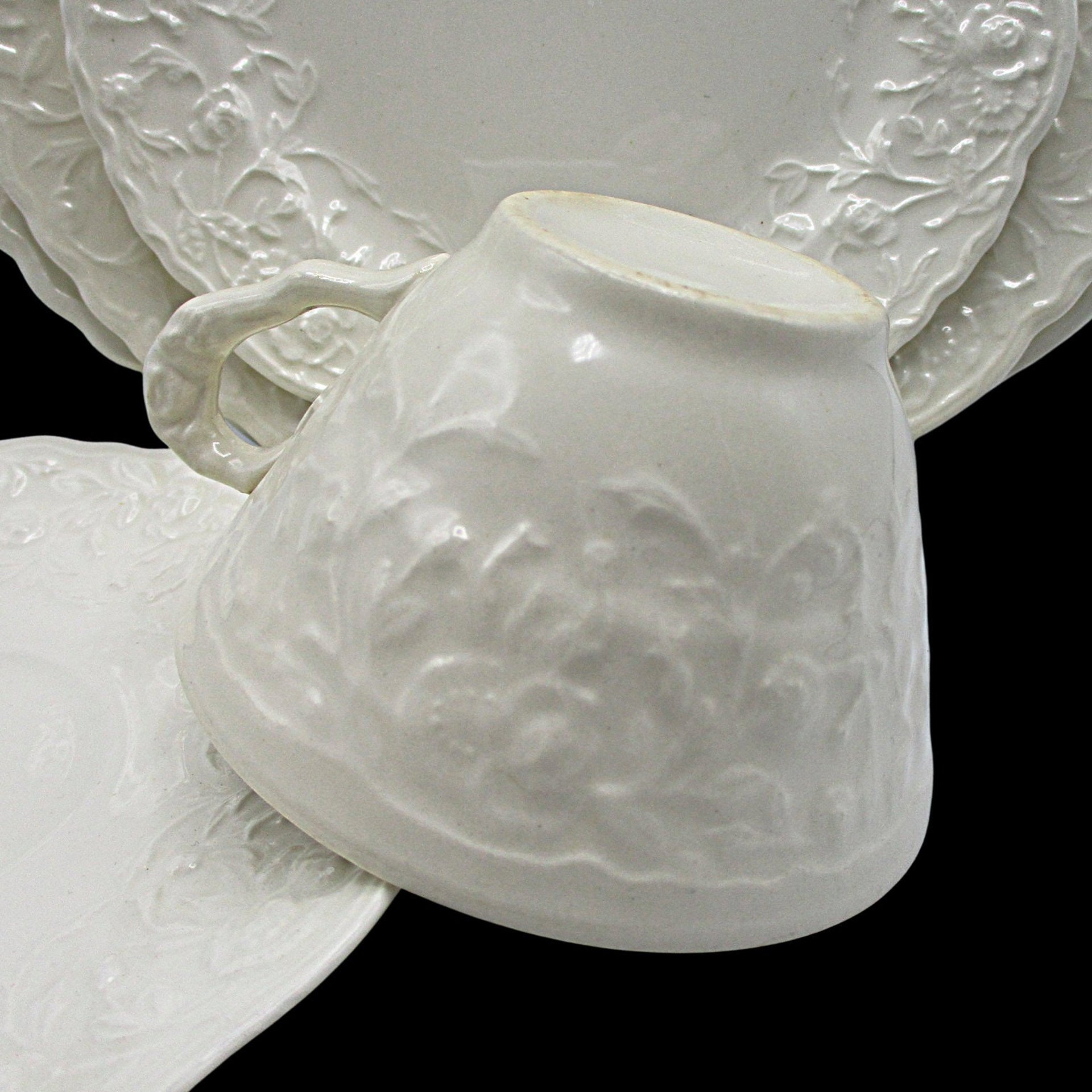 Pope Gosser, Rose Point China by Stuebenville, Place Settings and Replacement Pieces, Your Choice, Creamy White, Deeply Embossed Florals