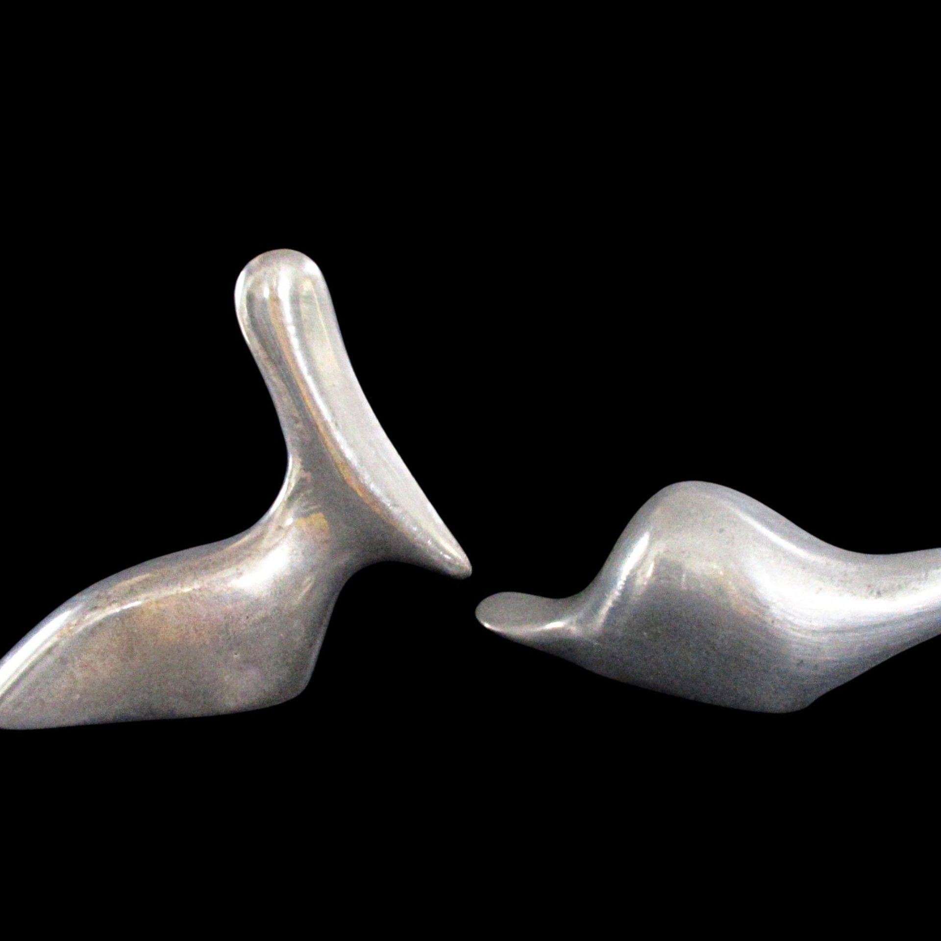 Pair of Hoselton Sculptures, Beaver 1202 and Pelican 1031, Mid Century Modernist, Hand Cast Aluminum Art