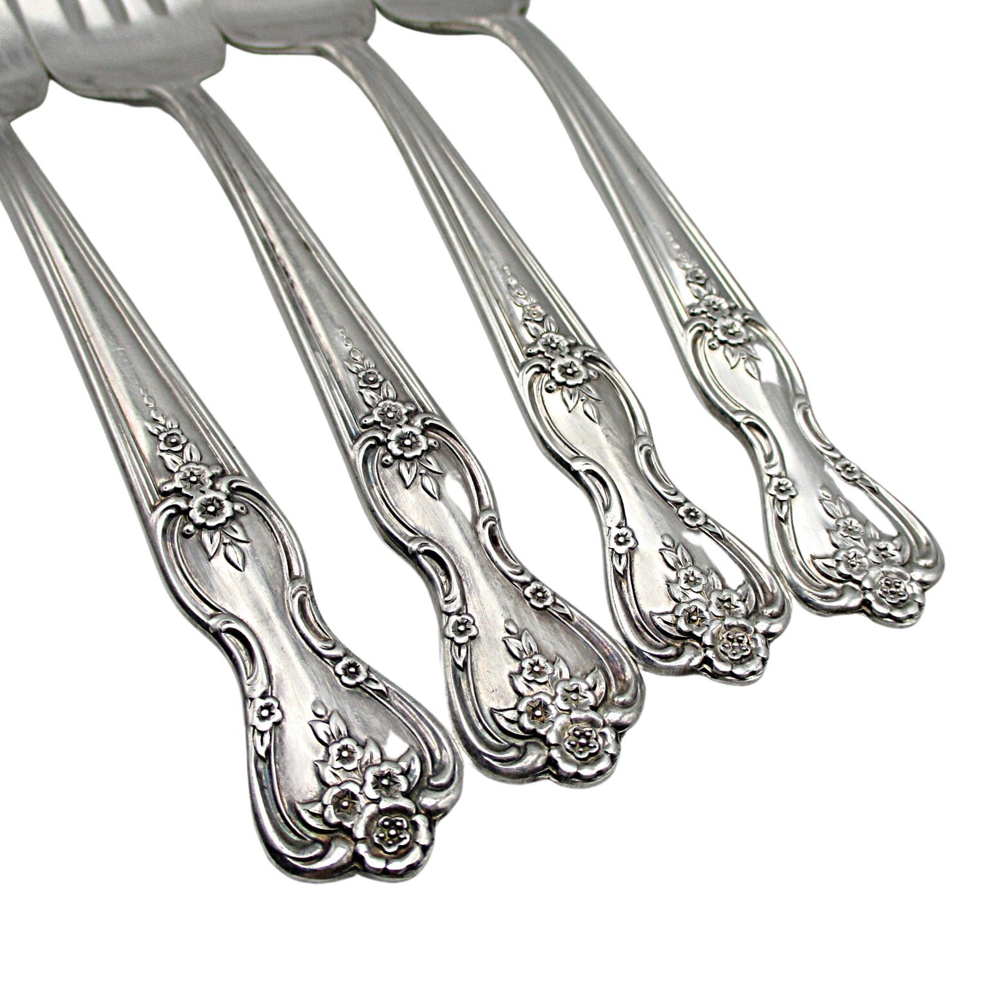 Rogers Magnolia Inspiration Flatware, Replacement Pieces, Silver Plate, Forks, Knives, Teaspoons and Gumbo Spoons, Salad Forks, Your Choice