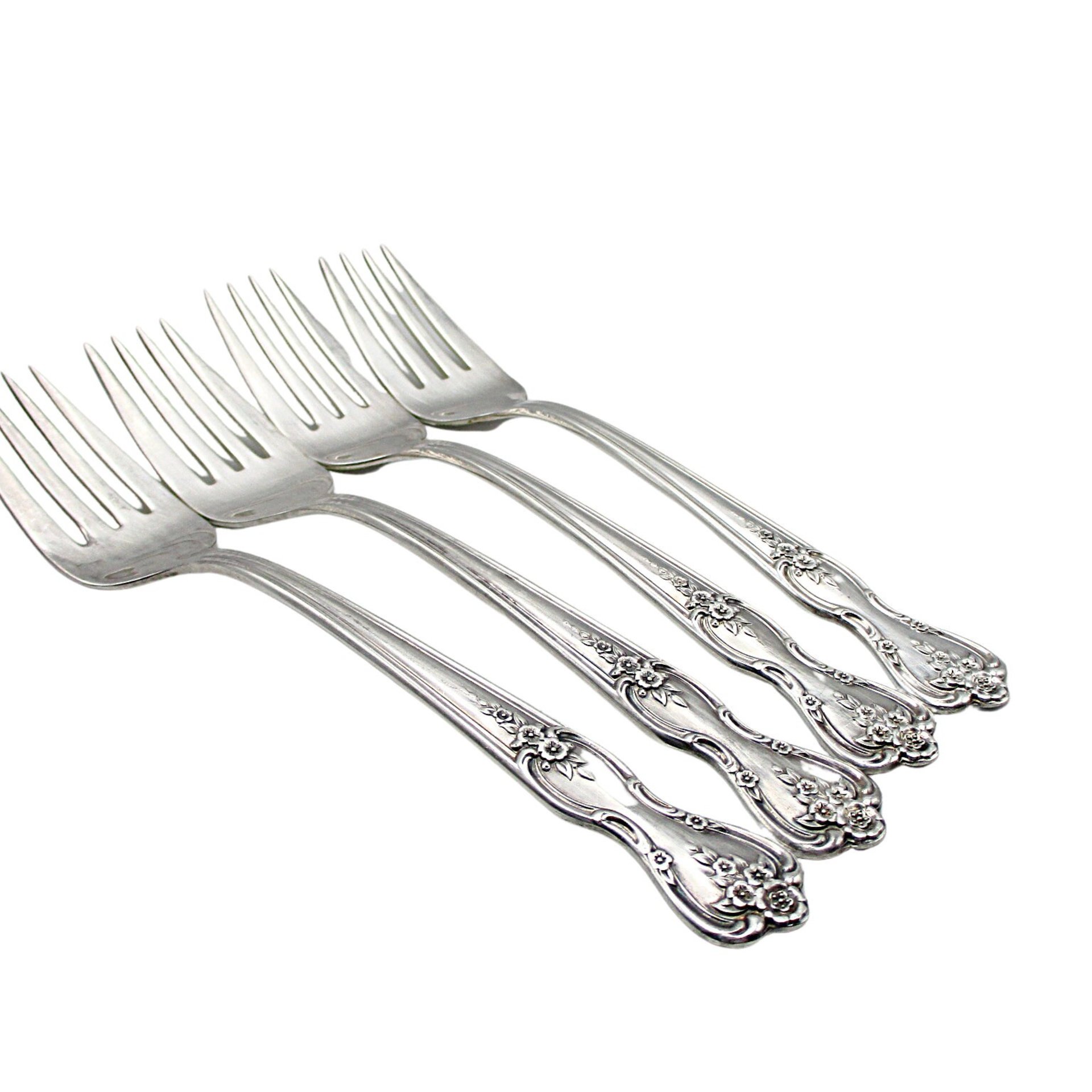 Rogers Magnolia Inspiration Flatware, Replacement Pieces, Silver Plate, Forks, Knives, Teaspoons and Gumbo Spoons, Salad Forks, Your Choice