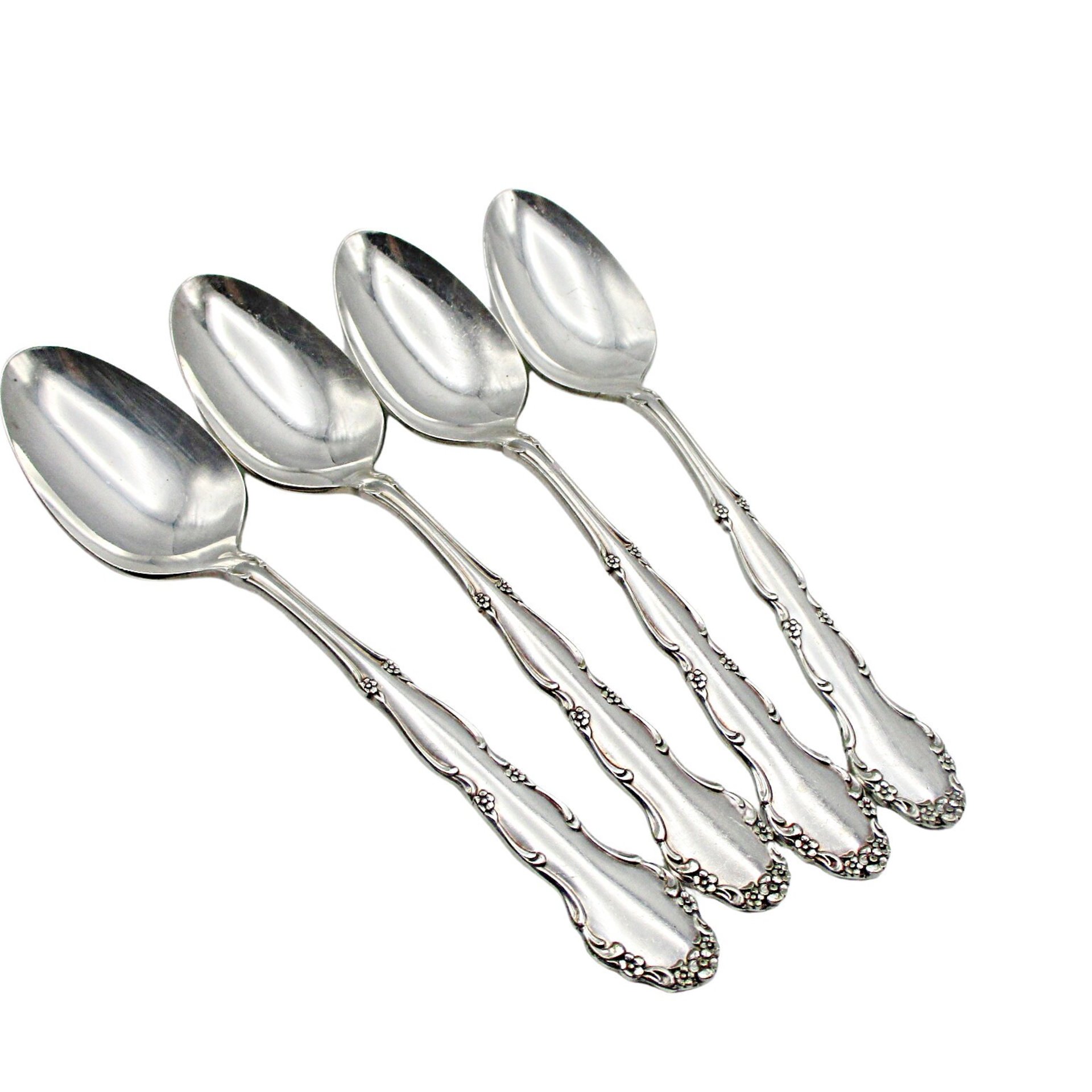 Rogers Silver Plate Teaspoons, Flirtation, Sets of 4 or Set of 6, Your Choice, Replacement Spoons