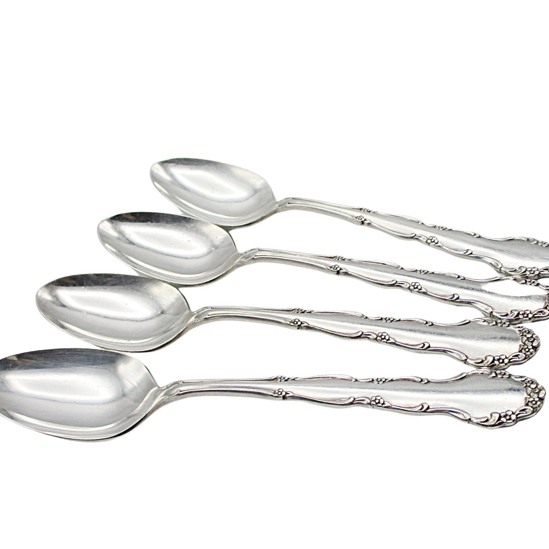 Rogers Silver Plate Teaspoons, Flirtation, Sets of 4 or Set of 6, Your Choice, Replacement Spoons
