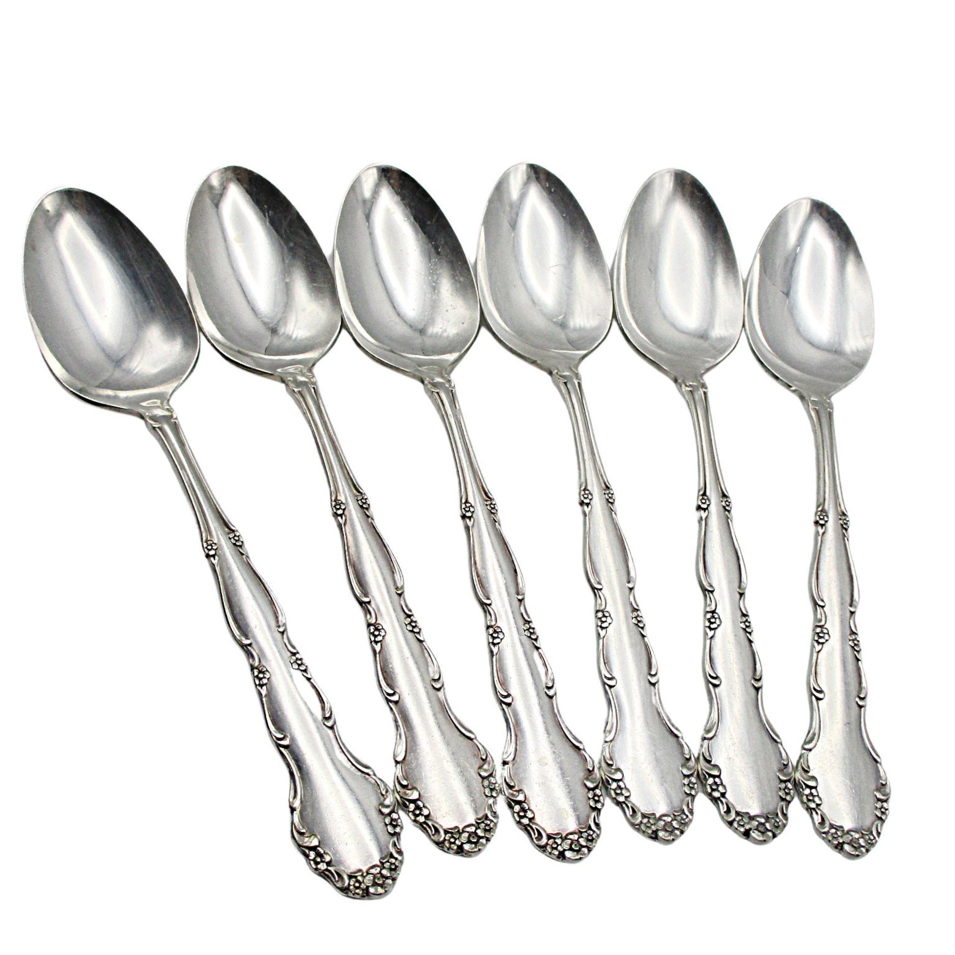 Rogers Silver Plate Teaspoons, Flirtation, Sets of 4 or Set of 6, Your Choice, Replacement Spoons