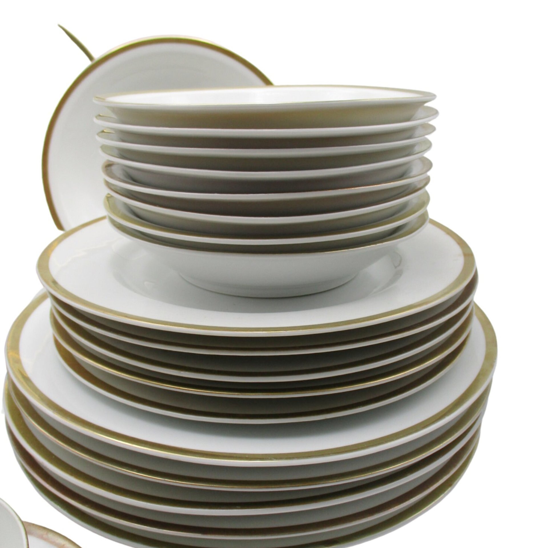 Bavaria Turin Fine China, Replacements, Plates, All Sizes, Cups, Saucer, Bowls, Gravy Boat, Cream Sugar, Your Choice of Set, White Gold Trim