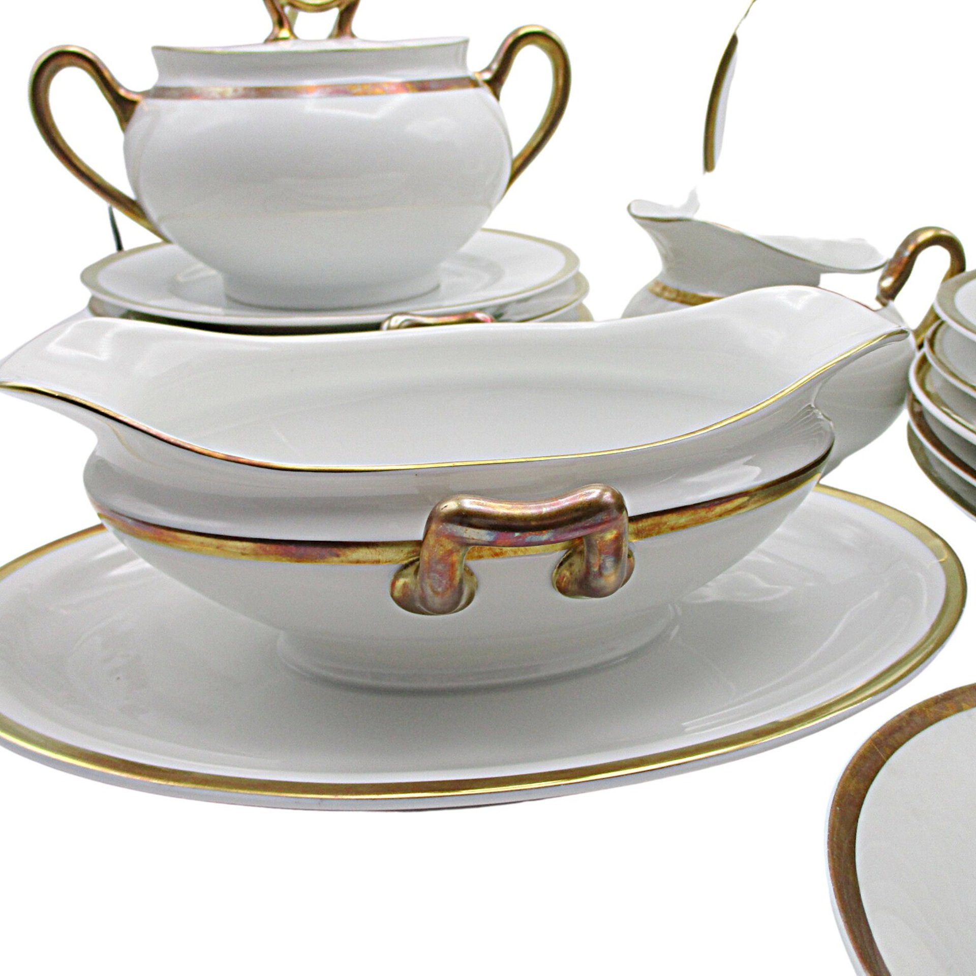 Bavaria Turin Fine China, Replacements, Plates, All Sizes, Cups, Saucer, Bowls, Gravy Boat, Cream Sugar, Your Choice of Set, White Gold Trim