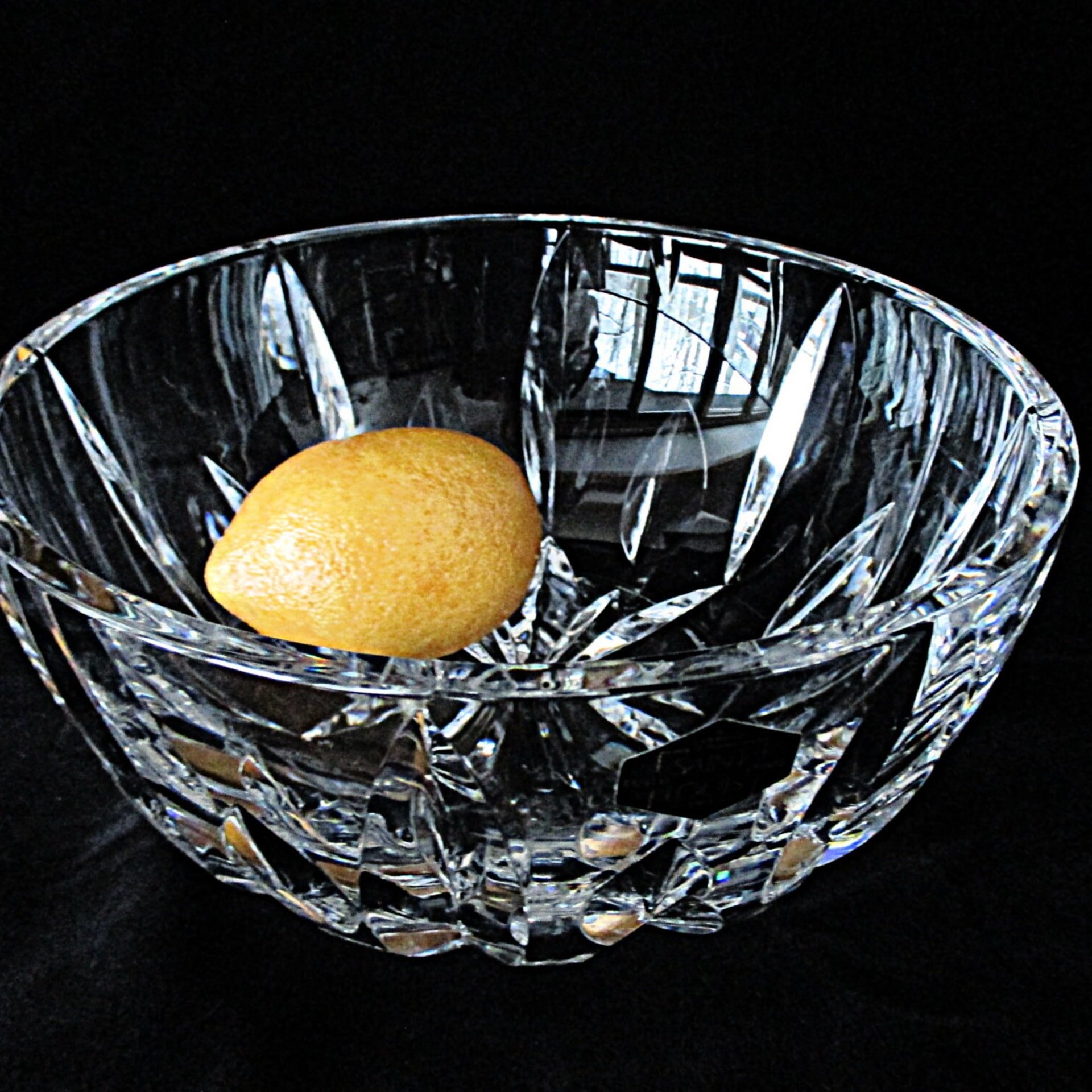 St Louis Crystal Bowl, France, Large 8.75 Diameter, Highly Reflective, Centerpiece, Original Sticker, Wedding Gift, Excellent Condition