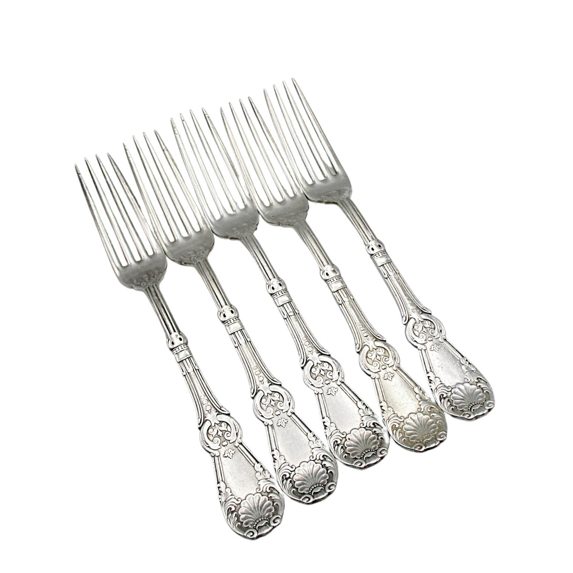 Rogers Silver Plate Flatware Tuxedo Pattern, Dinner Forks, Set of 4 OR Set of 5, Antique Late 1800s