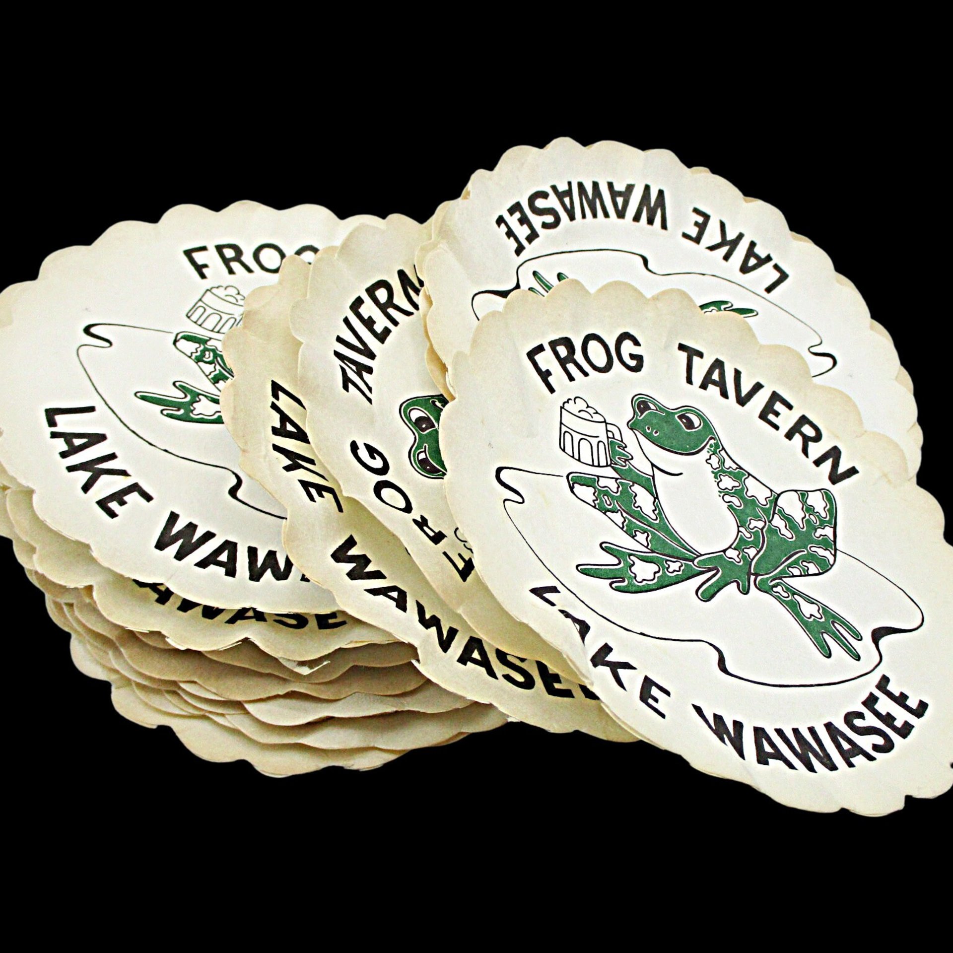 Lake Wawasee, Frog Tavern, Paper Coasters, Saucer Liners, Syracuse Indiana, Lake House Memories, 16 Coasters