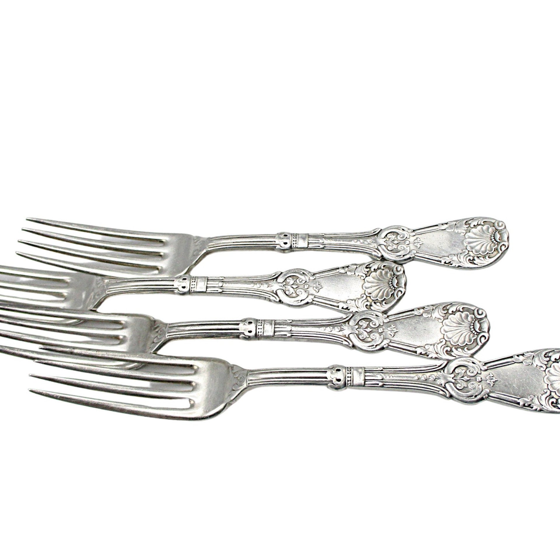 Rogers Silver Plate Flatware Tuxedo Pattern, Dinner Forks, Set of 4 OR Set of 5, Antique Late 1800s