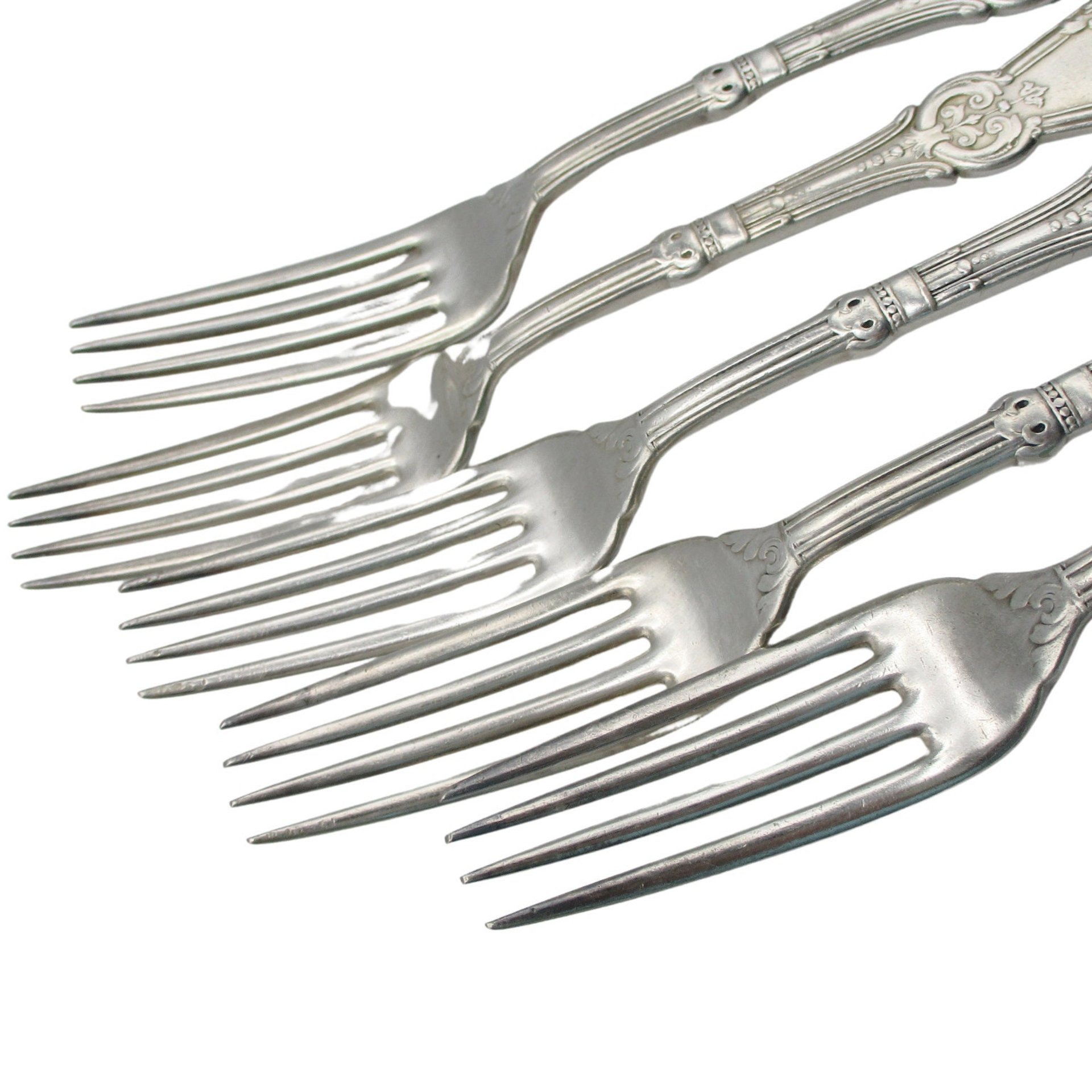 Rogers Silver Plate Flatware Tuxedo Pattern, Dinner Forks, Set of 4 OR Set of 5, Antique Late 1800s