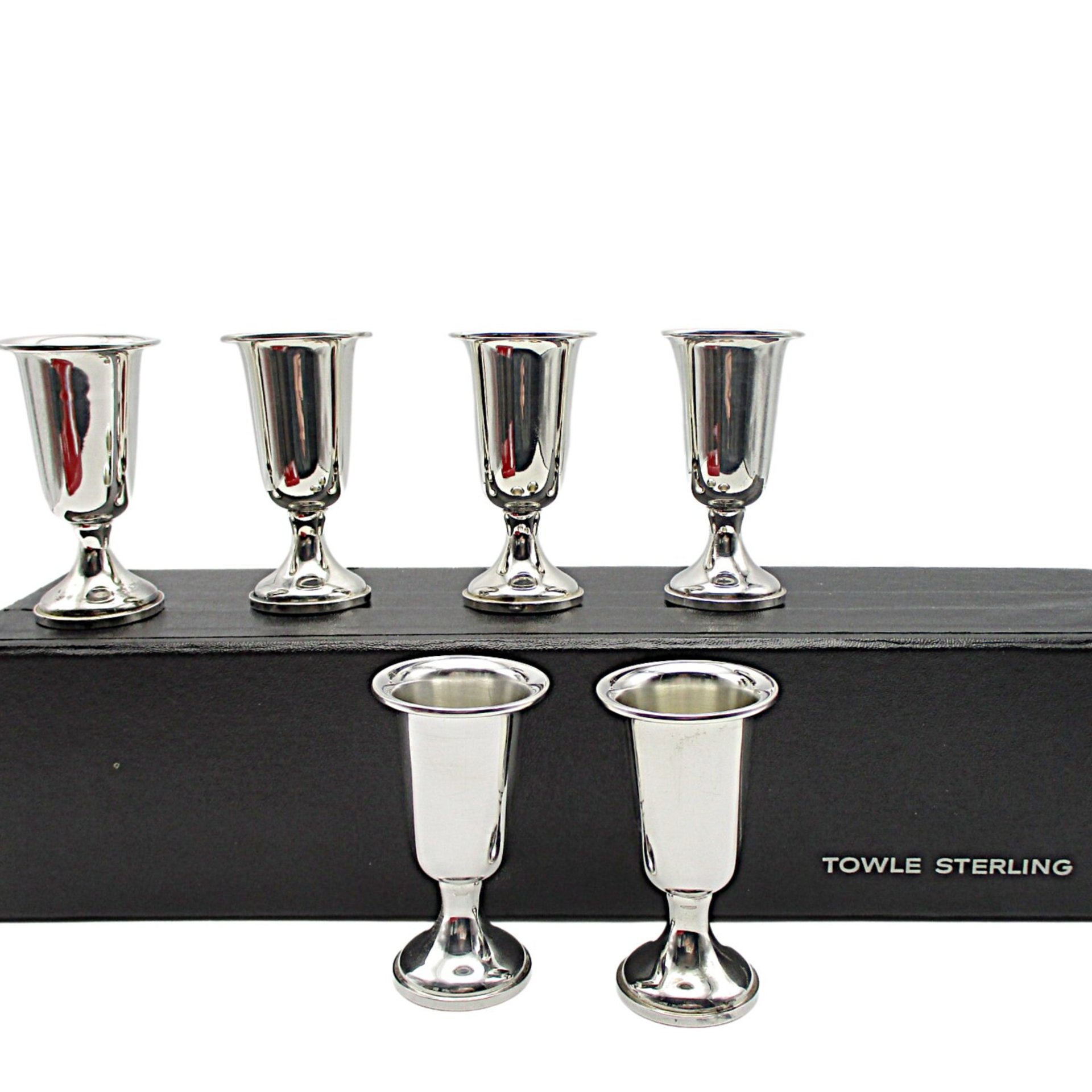 Towle Sterling Silver Cordials, Complete Set of 6, Original Box, Polished, Excellent Condition, Silver Anniversary or Wedding Gift