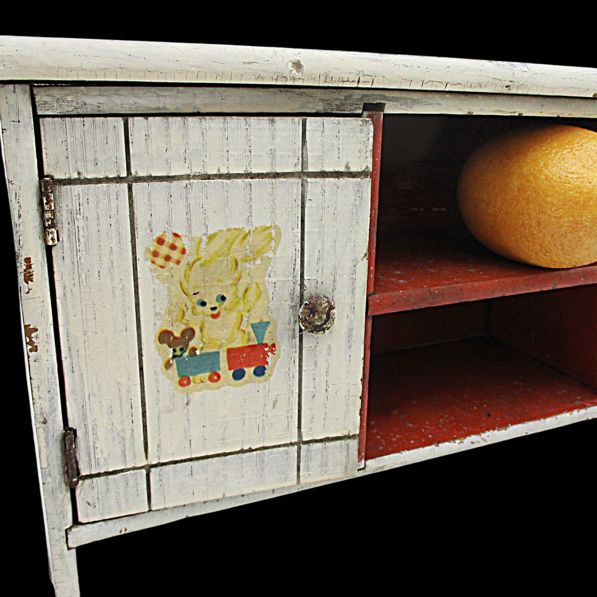 Doll Bed Headboard, Shelves Cubbies, Distressed Finish, Childs Designs, Wooden Doll Furniture, Small Buffet or Sideboard, 15 Inch by 9 Inch
